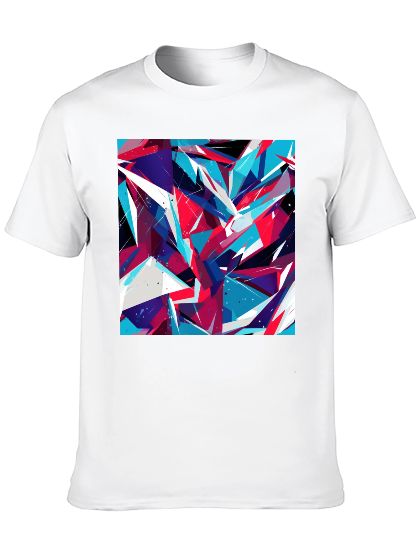 Black Abstract Geometric Print Black T-Shirt view 10