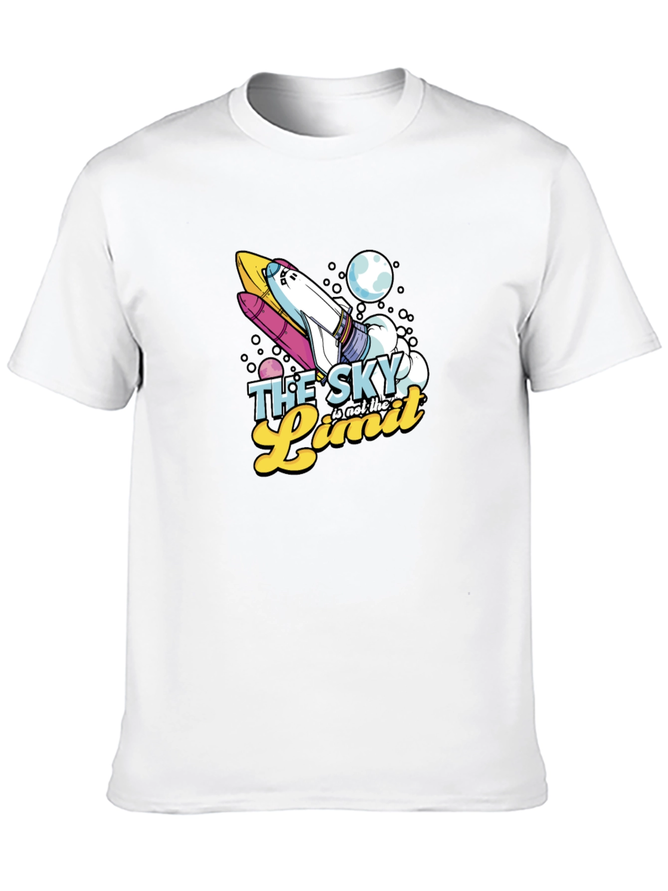 Black Sky's the Limit Space Rocket Graphic T-Shirt view 10