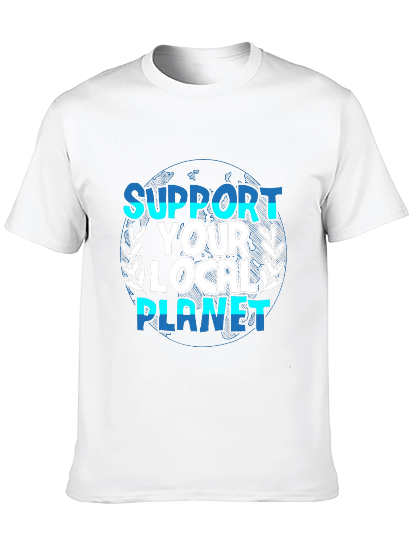 Black Support Your Local Planet Graphic T-Shirt view 10