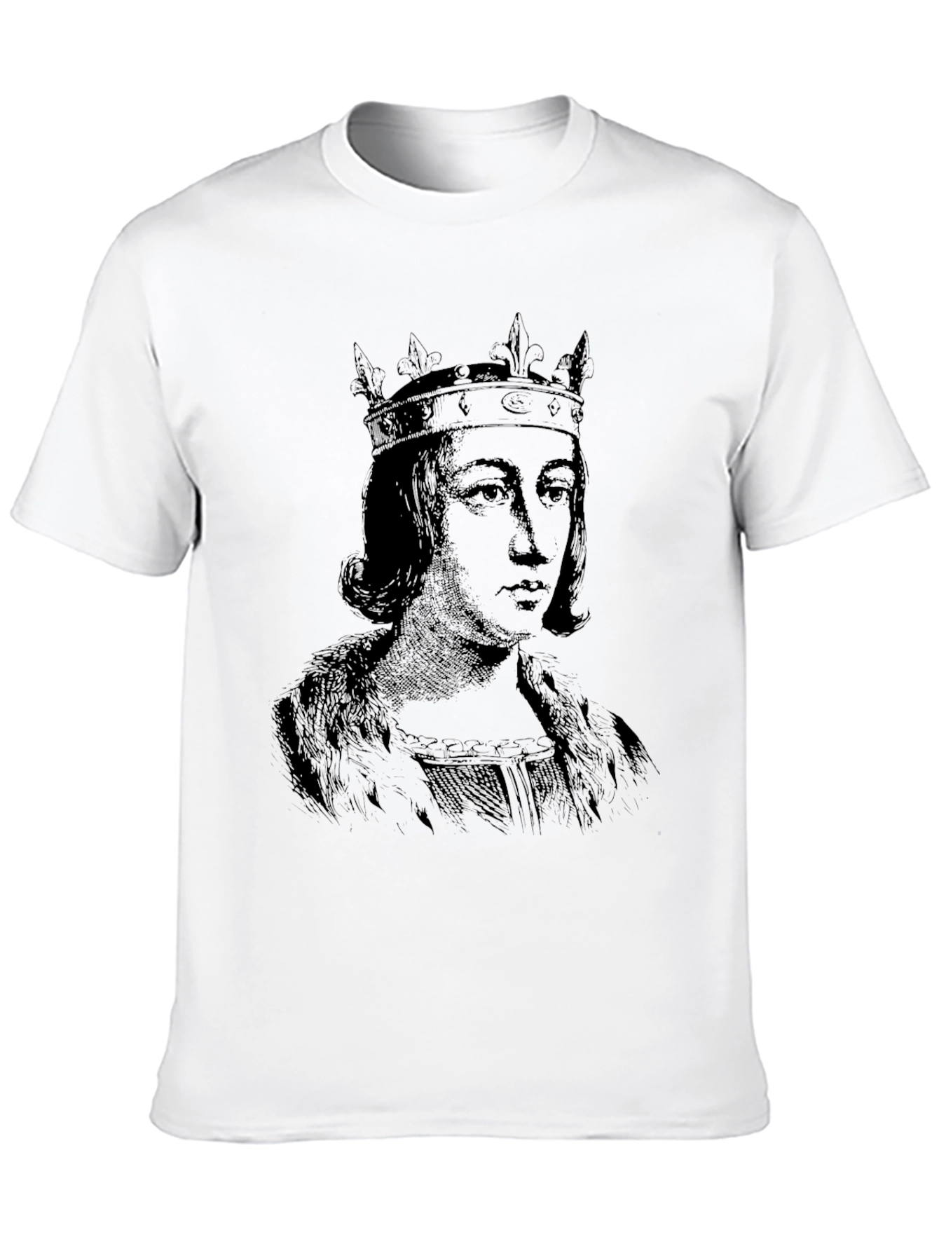 Black King Portrait Graphic Black T-Shirt view 10