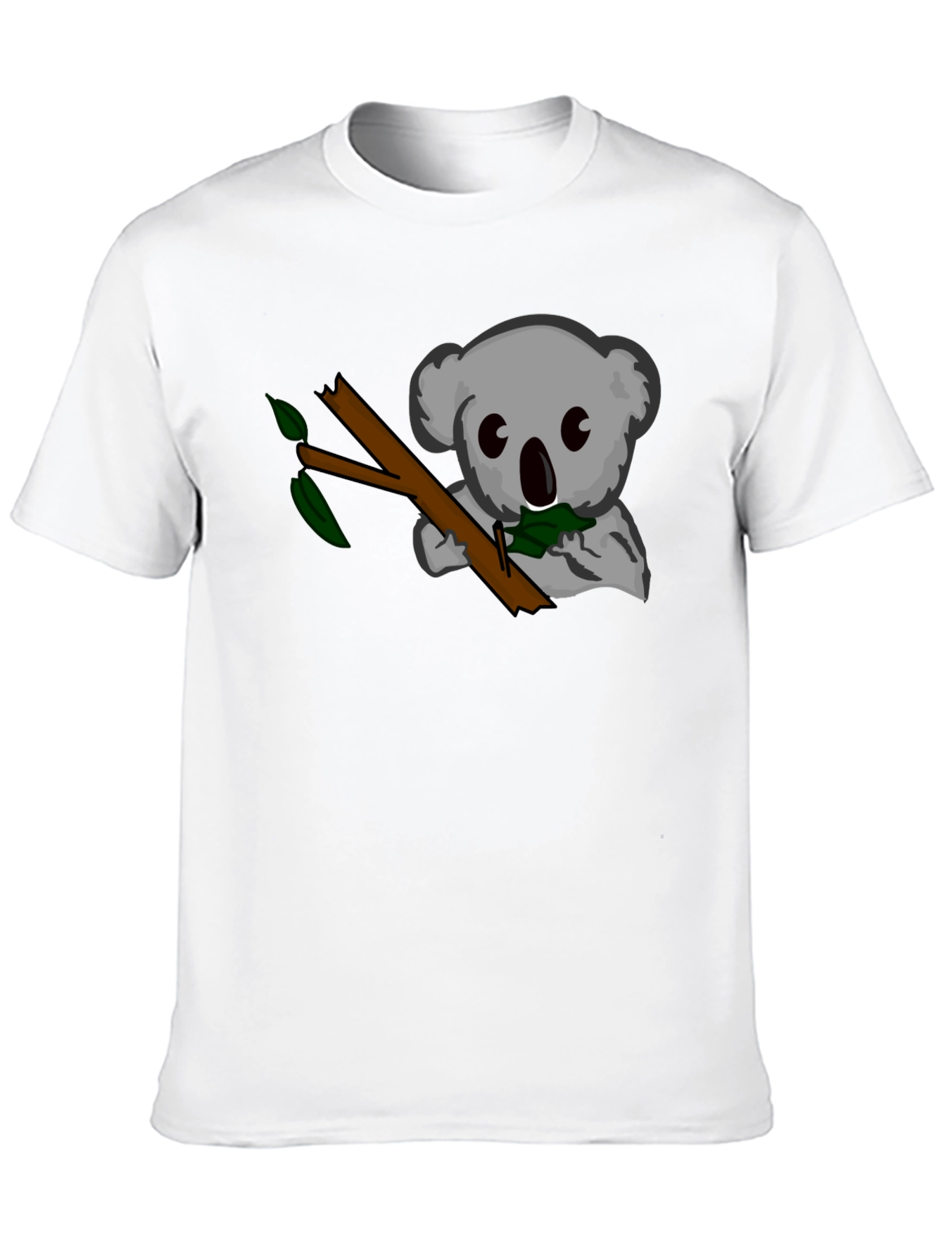 Black Koala Eats Leaves Black T-Shirt view 10