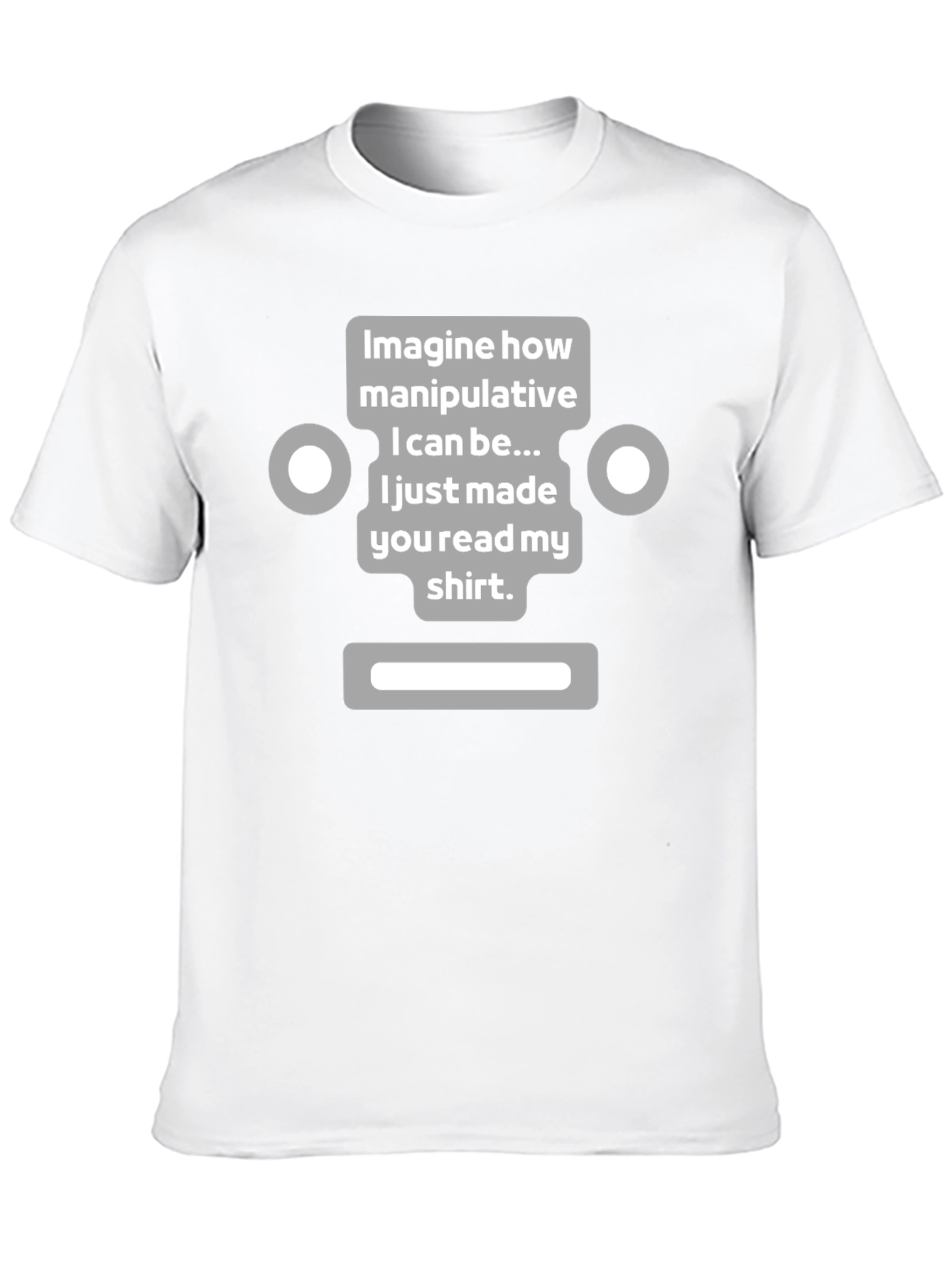 Black Manipulative Robot T-Shirt - Funny Graphic Tee view 10