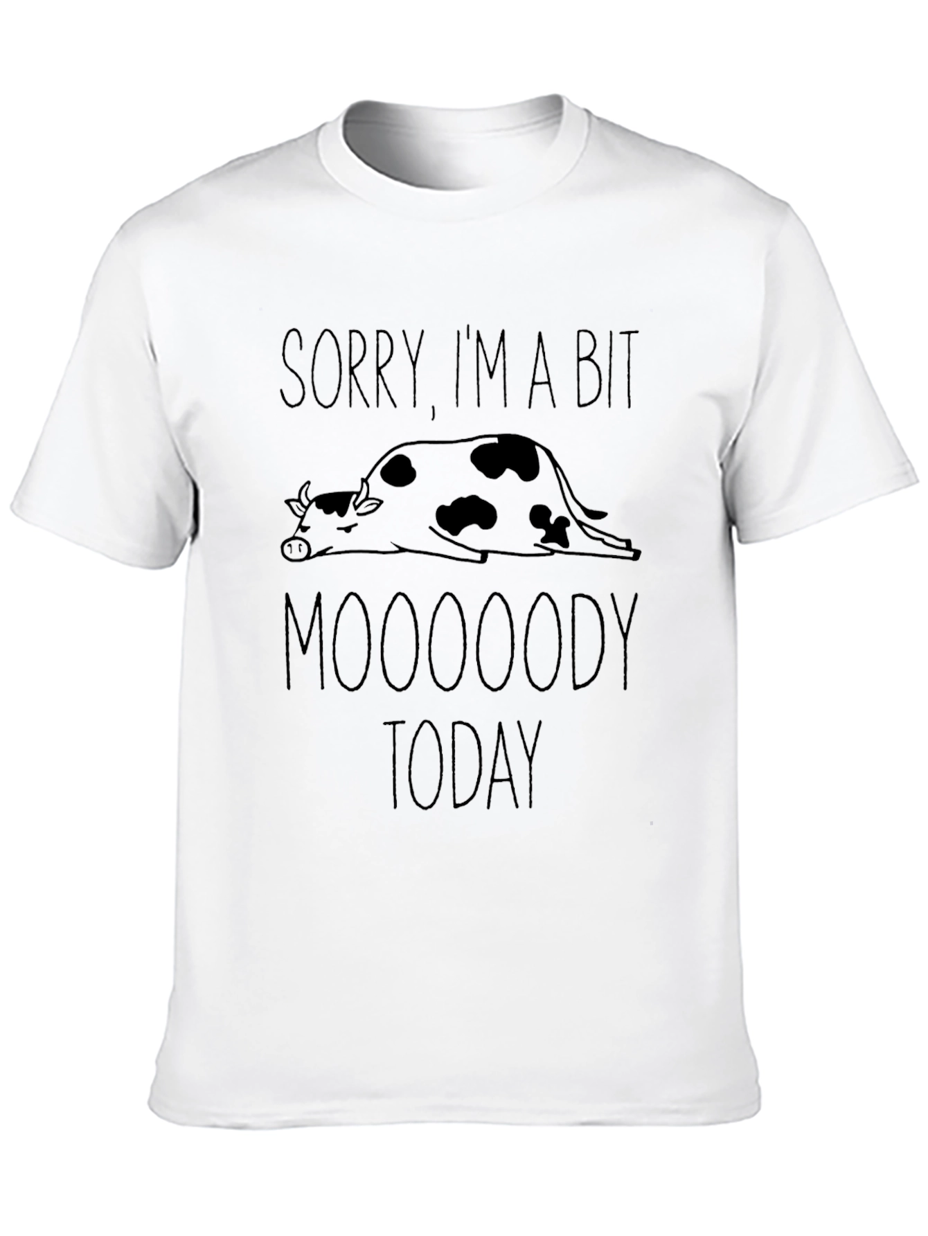 Black Moooody Today Graphic T-Shirt - Funny Cow Tee view 10