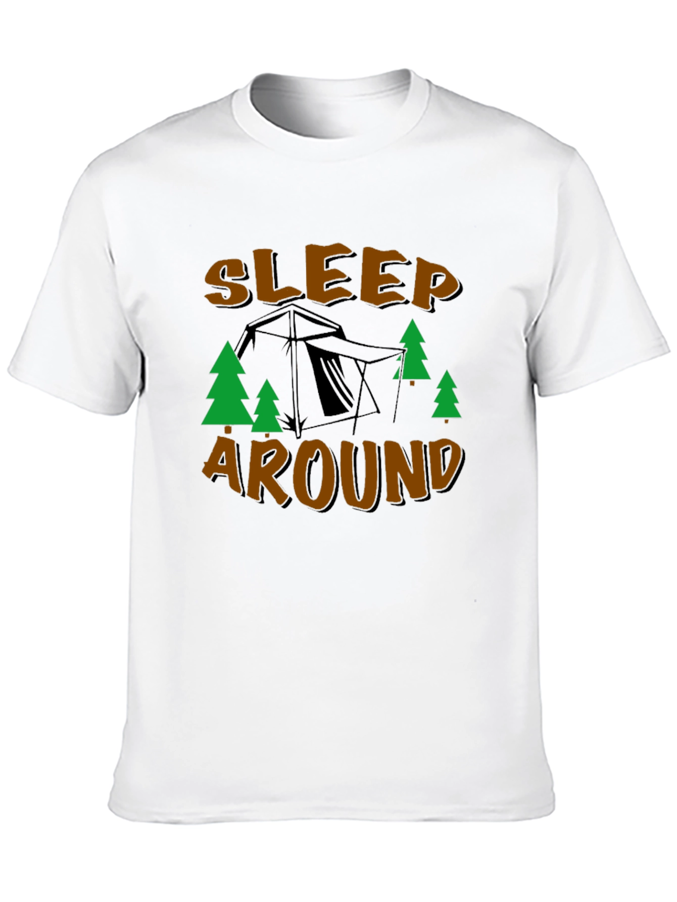 Black Sleep Around Camping T-Shirt view 10