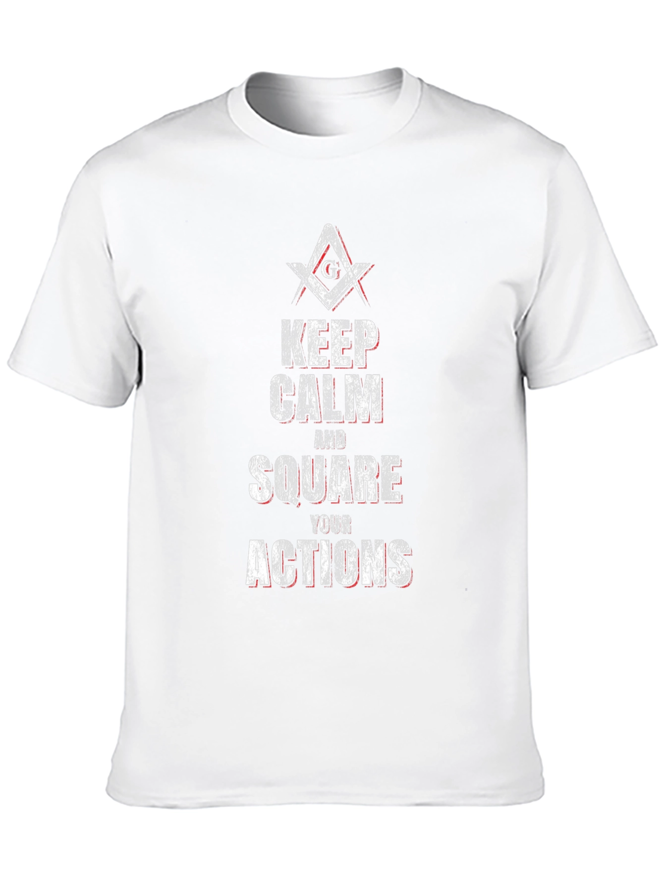 Black Keep Calm and Square Your Actions Masonic T-Shirt view 10