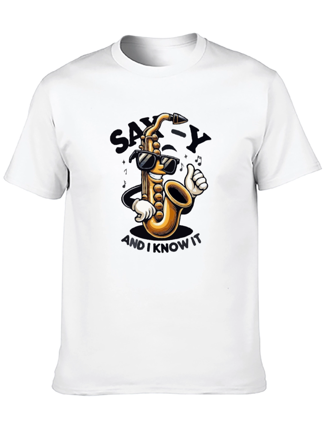 Black Sax-y and I Know It Black Graphic T-Shirt view 10