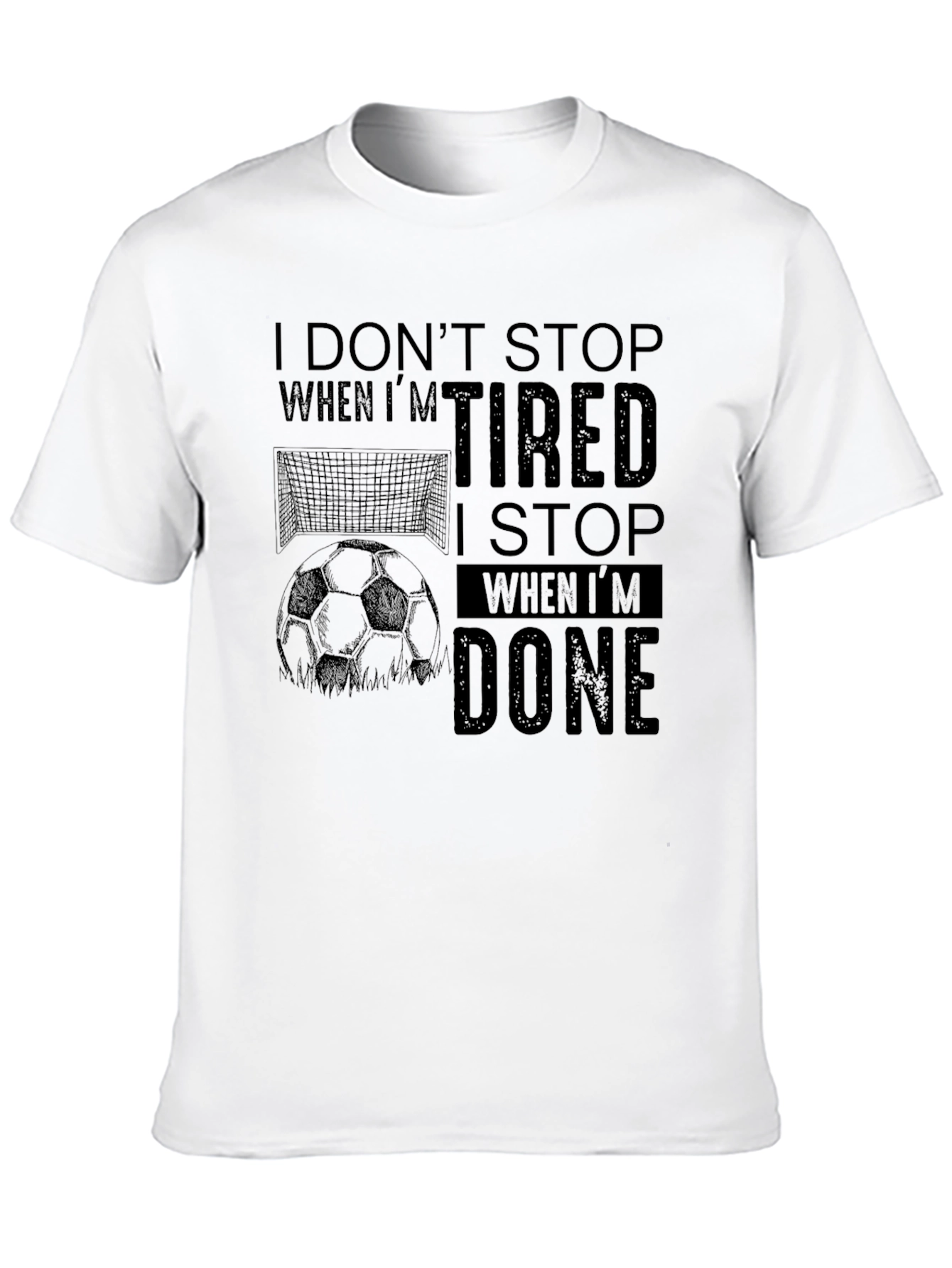 Black Soccer Goal & Ball Graphic Men's Black T-Shirt view 10