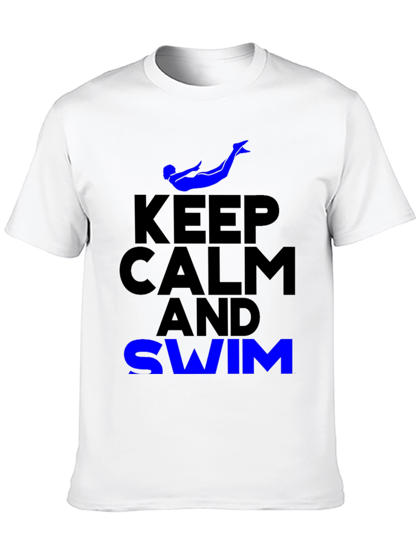 Black Keep Calm and Swim Graphic Tee - Blue view 10