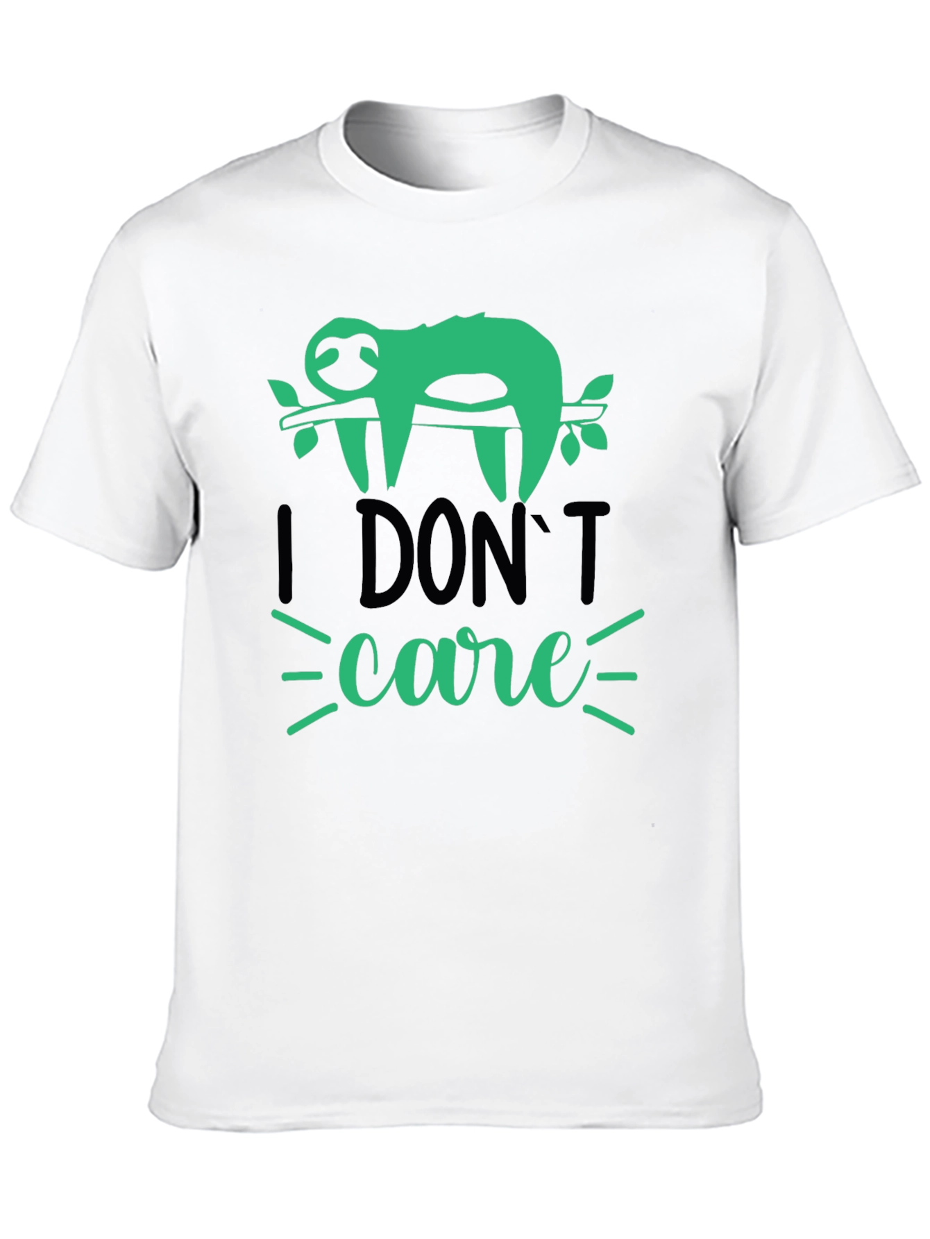 Black I Don't Care Sloth T-Shirt - Funny Graphic Tee view 10