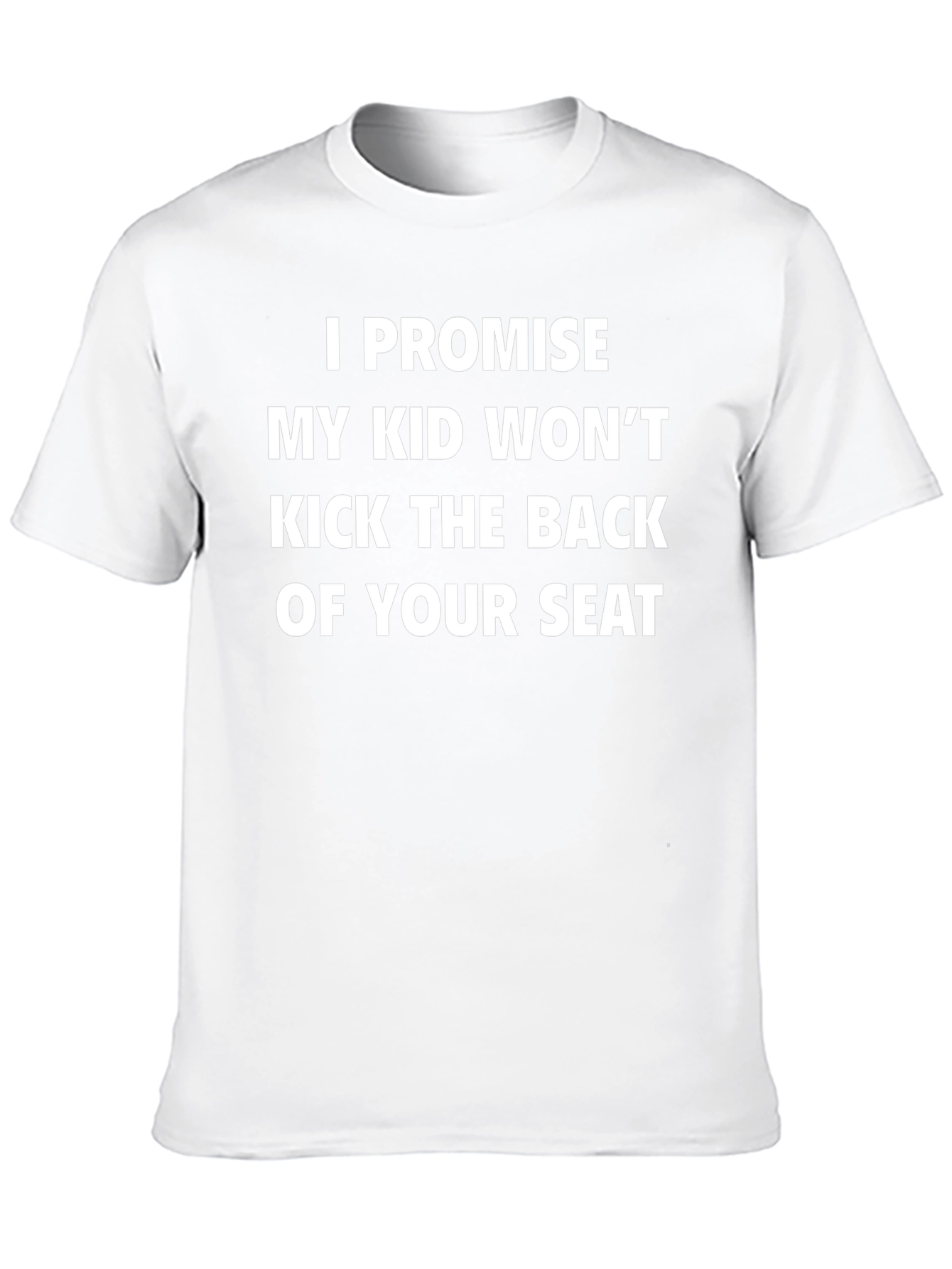 Black Funny Promise Kid Won't Kick Seat Novelty T-Shirt view 10