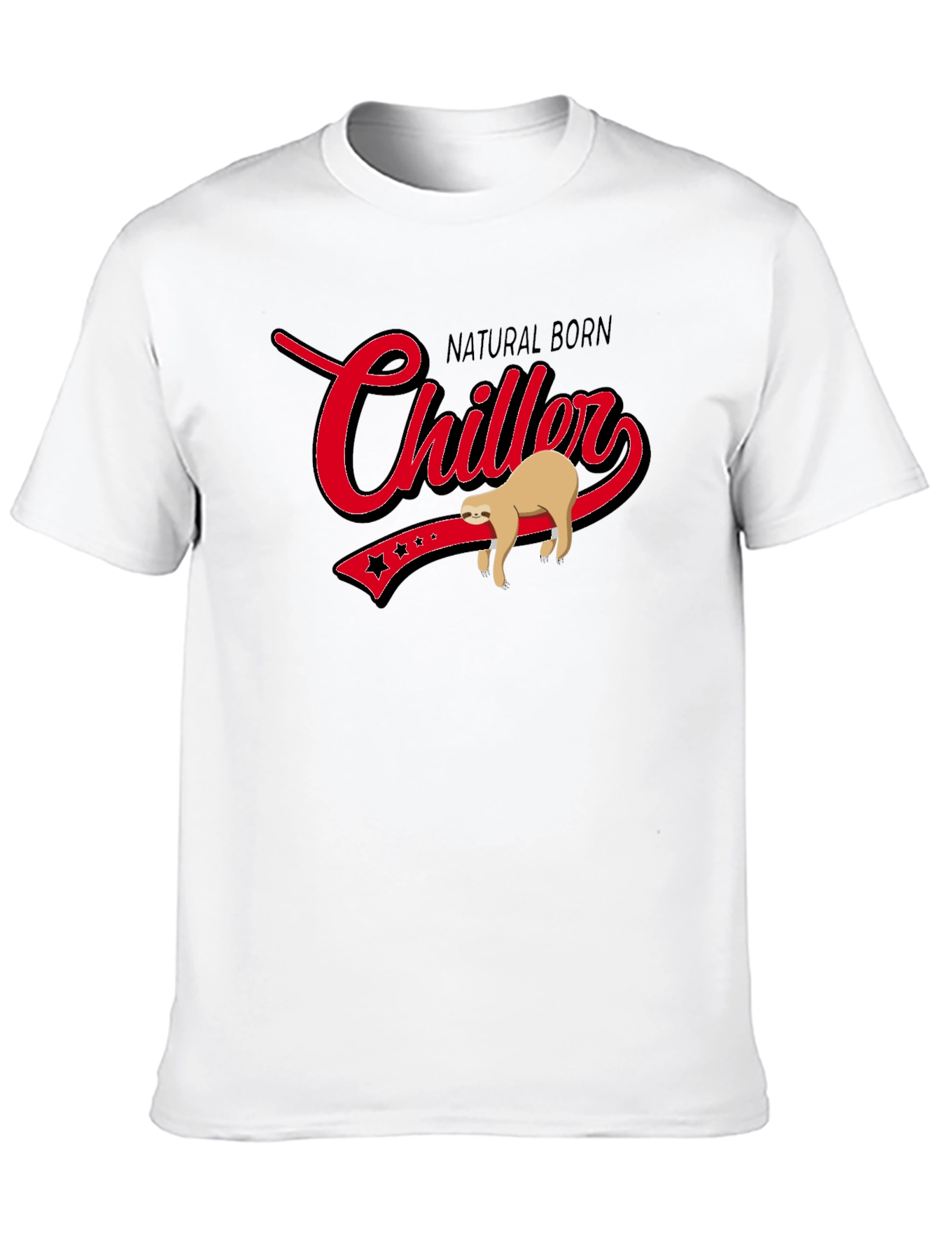 Black Natural Born Chiller Sloth Graphic T-Shirt view 10