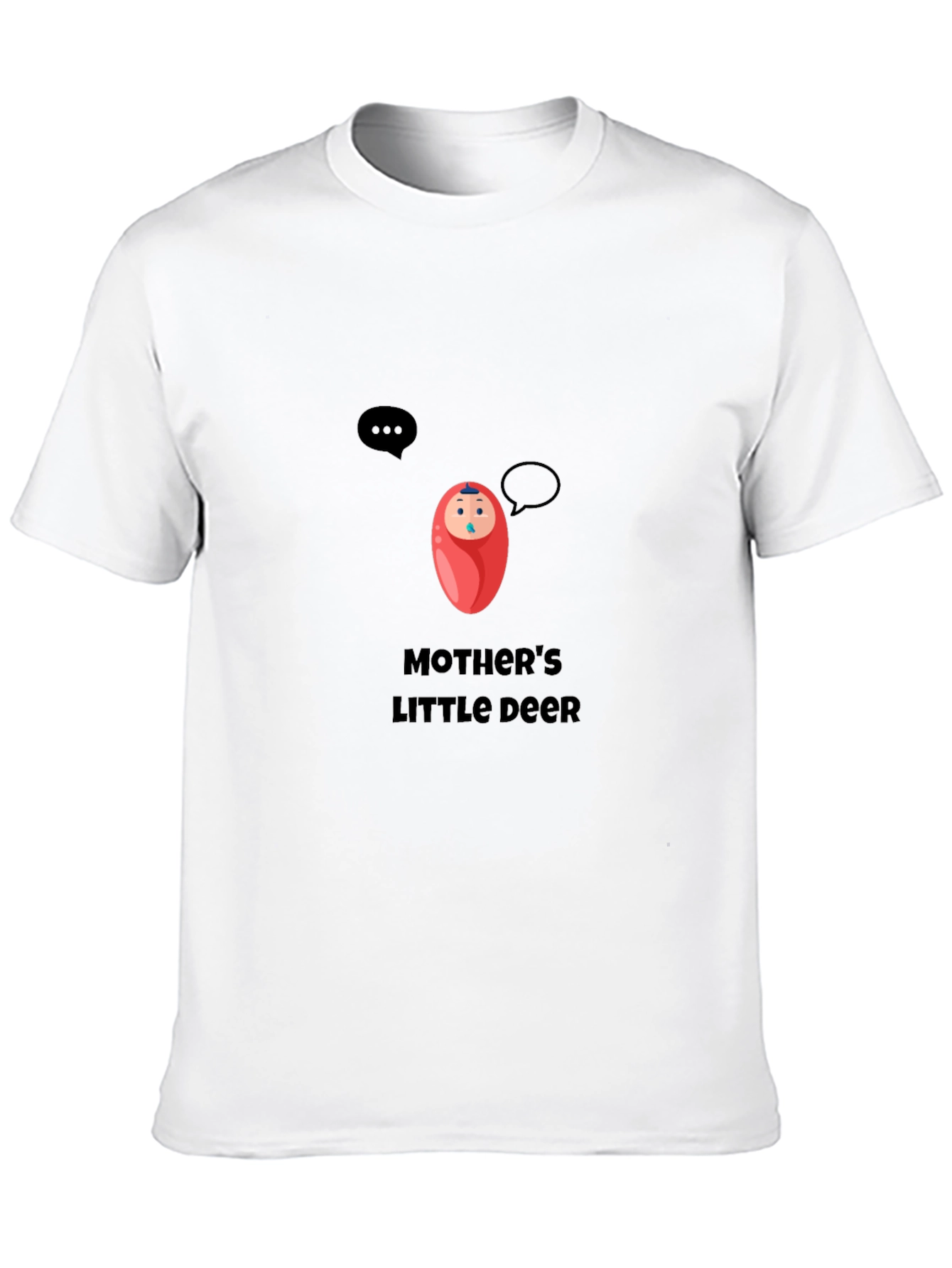 Black Mother's Little Deer T-Shirt - Cute Baby Design view 10