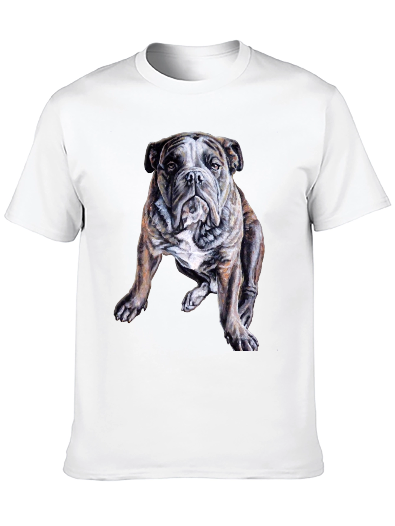 Black Bulldog Graphic Print Men's Black T-Shirt view 10