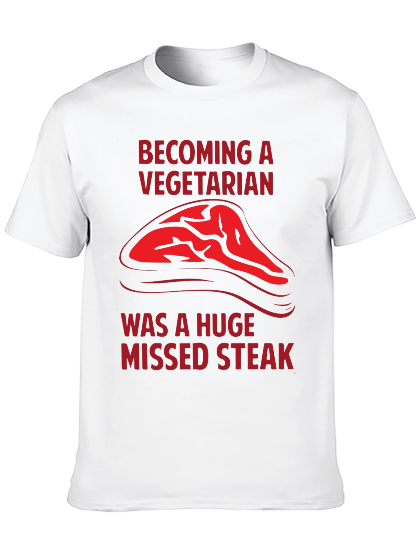 Black Becoming a Vegetarian Missed Steak T-Shirt view 10