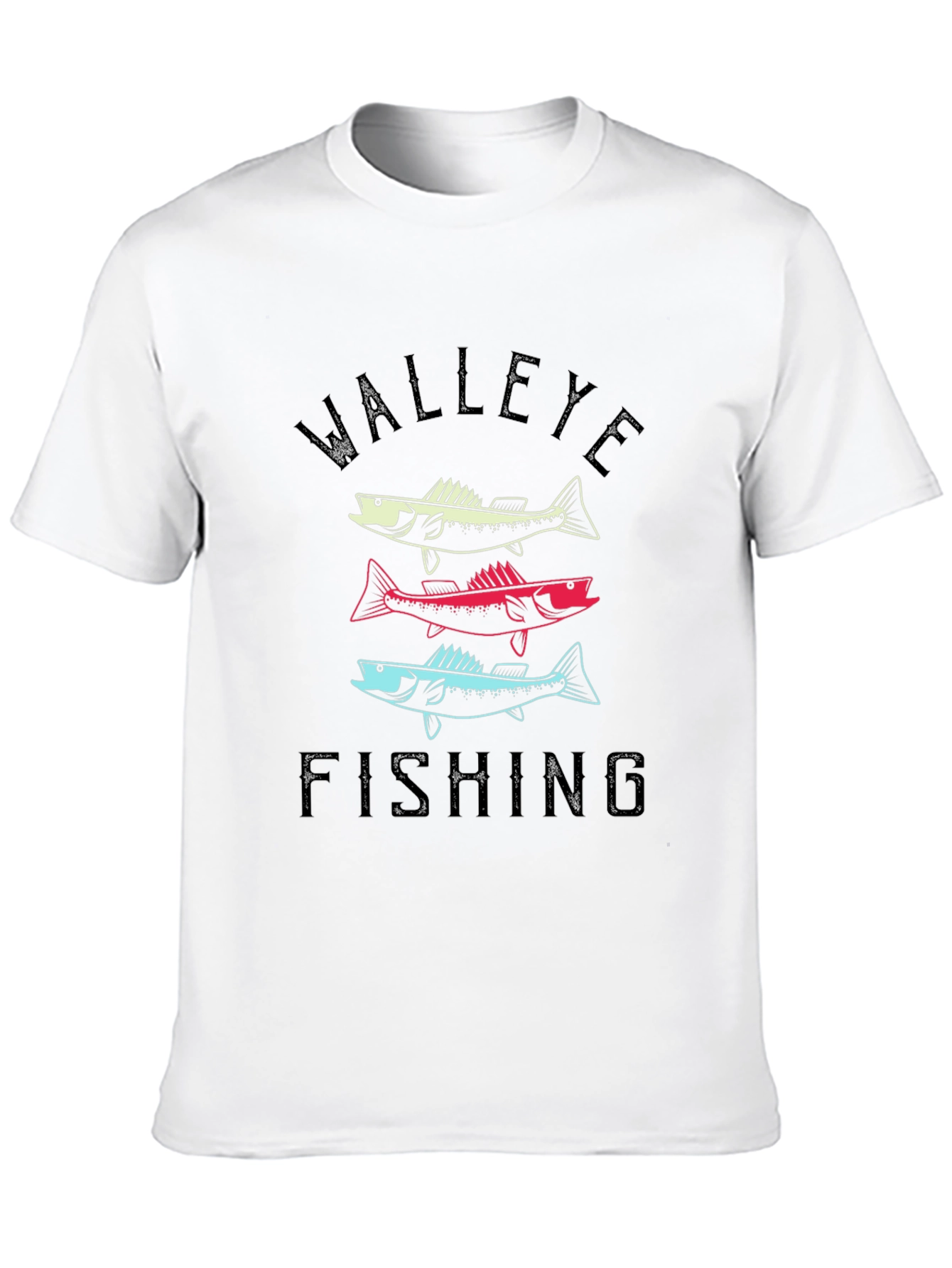 Black Walleye Fishing T-Shirt - Cool Graphic Design view 10