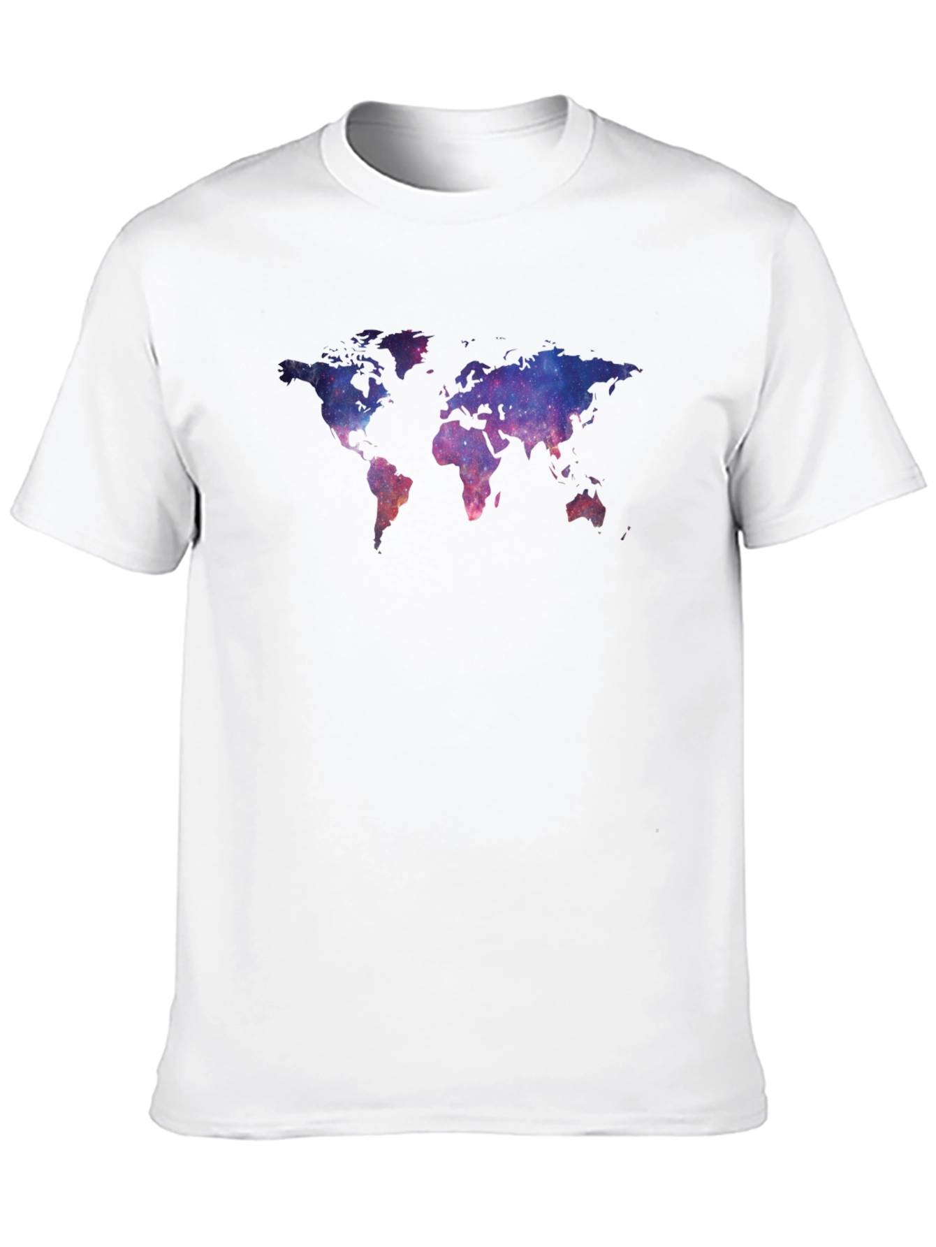 Black Galaxy World Map Black T-Shirt view 10