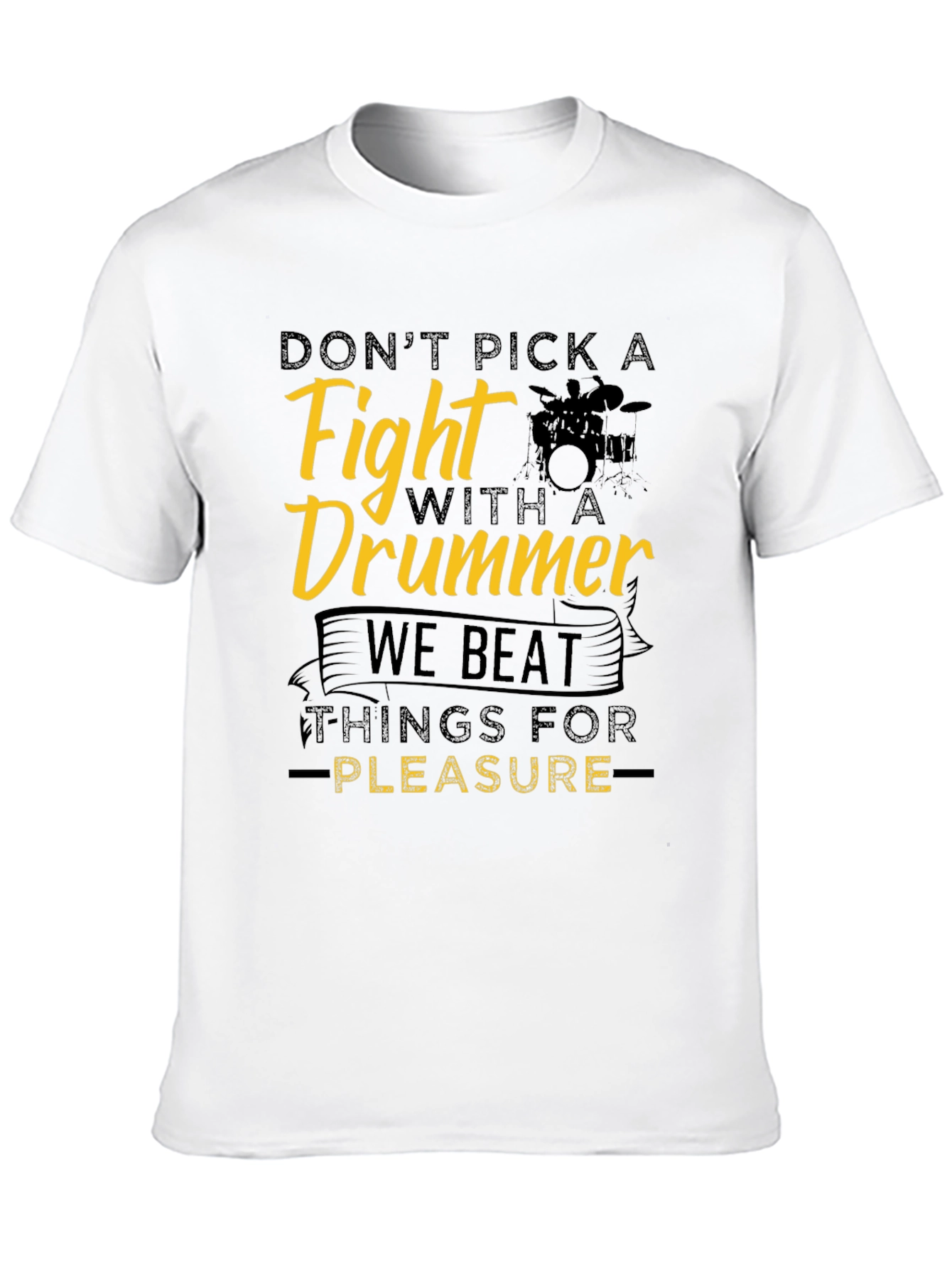 Black Don't Pick a Fight Drummer Black T-Shirt view 10