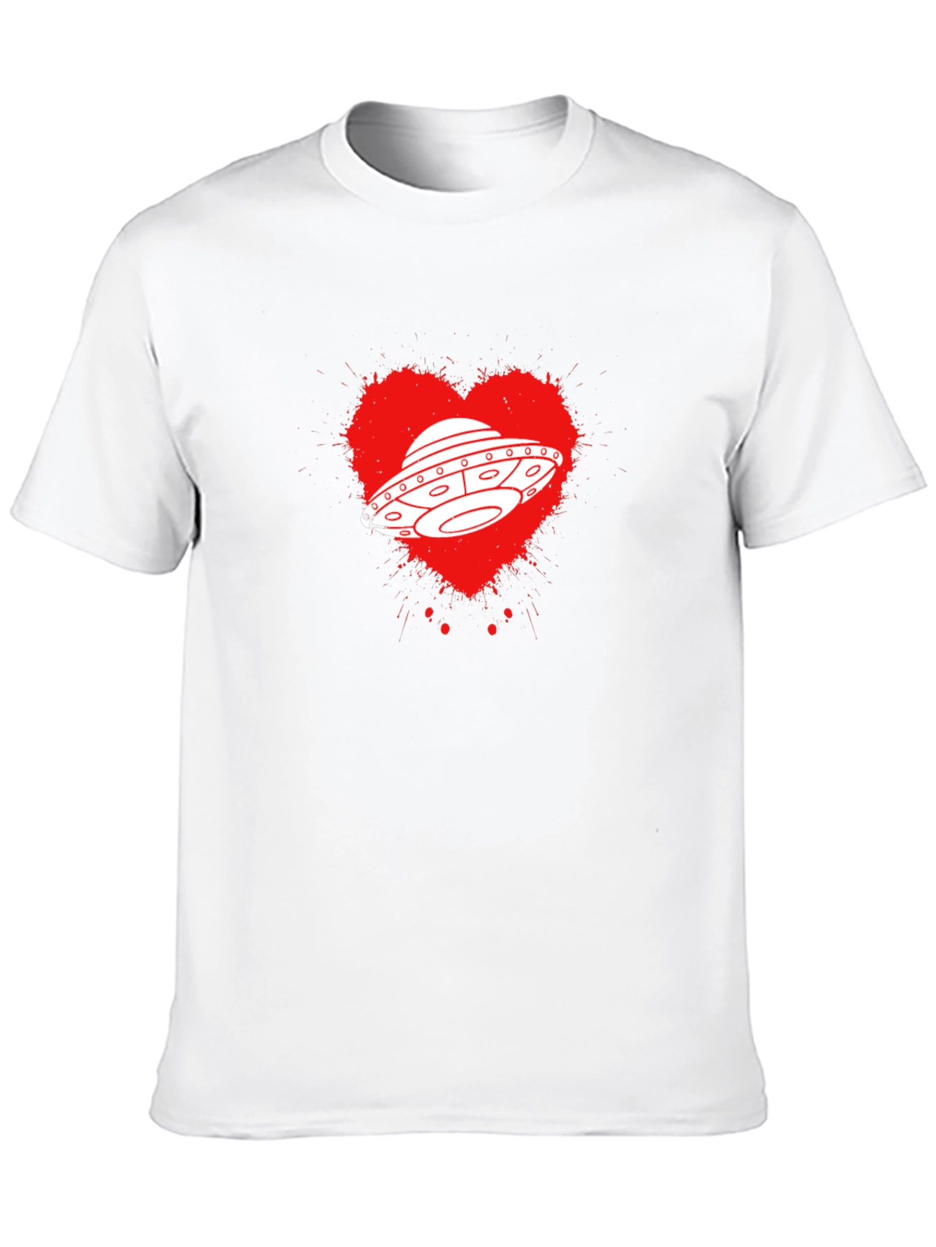 Black UFO Heart Graphic T-Shirt - Black view 10