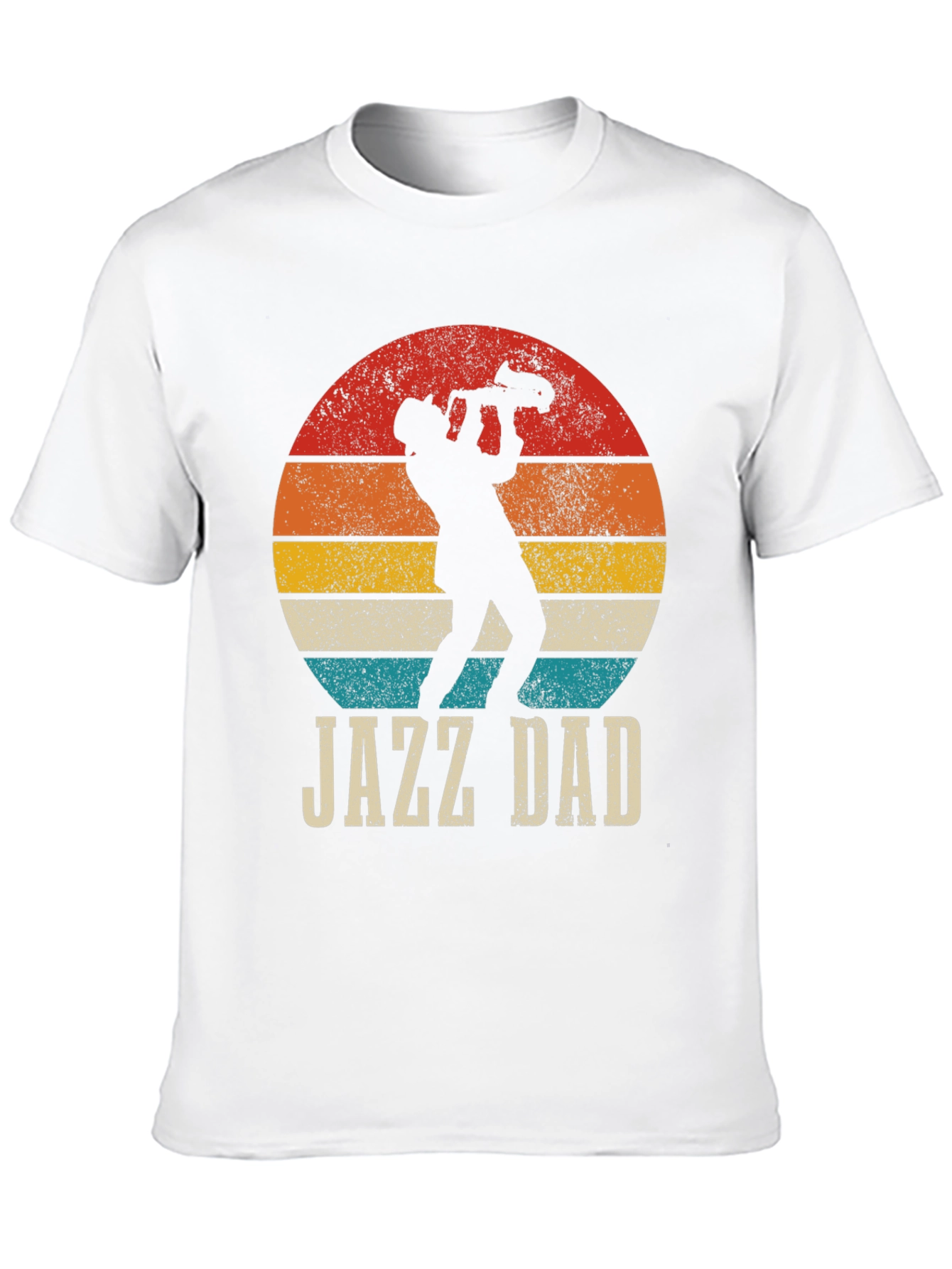 Black Jazz Dad Graphic Tee - Retro Sunset Design view 10