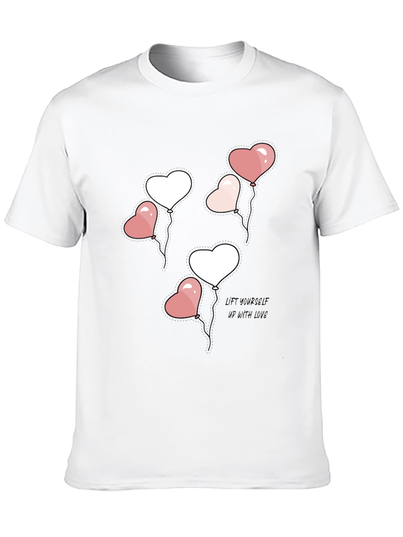 Black Heart Balloons Graphic Tee - Lift Yourself Up With Love view 10