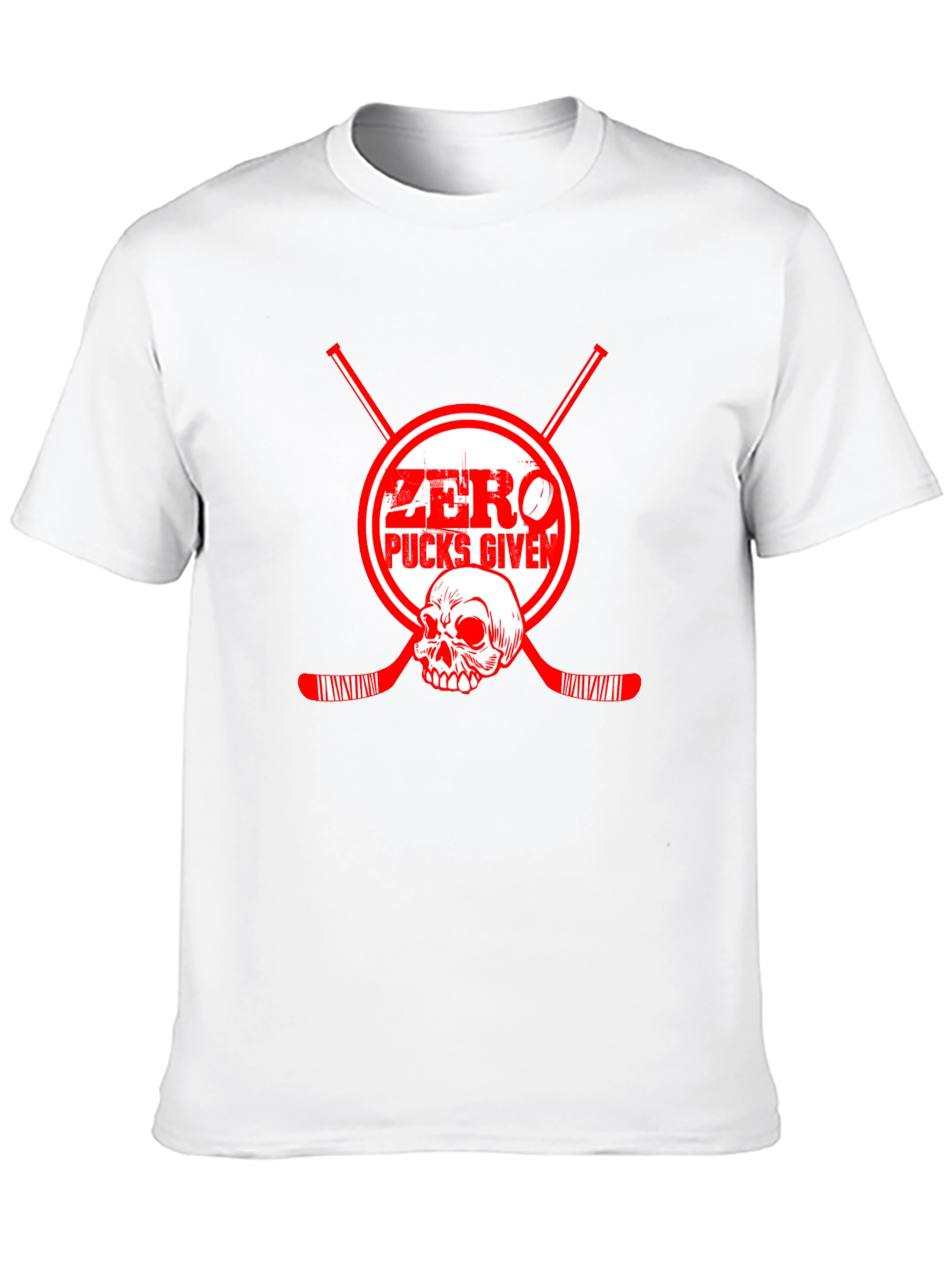 Black Zero Pucks Given Hockey Graphic T-Shirt view 10