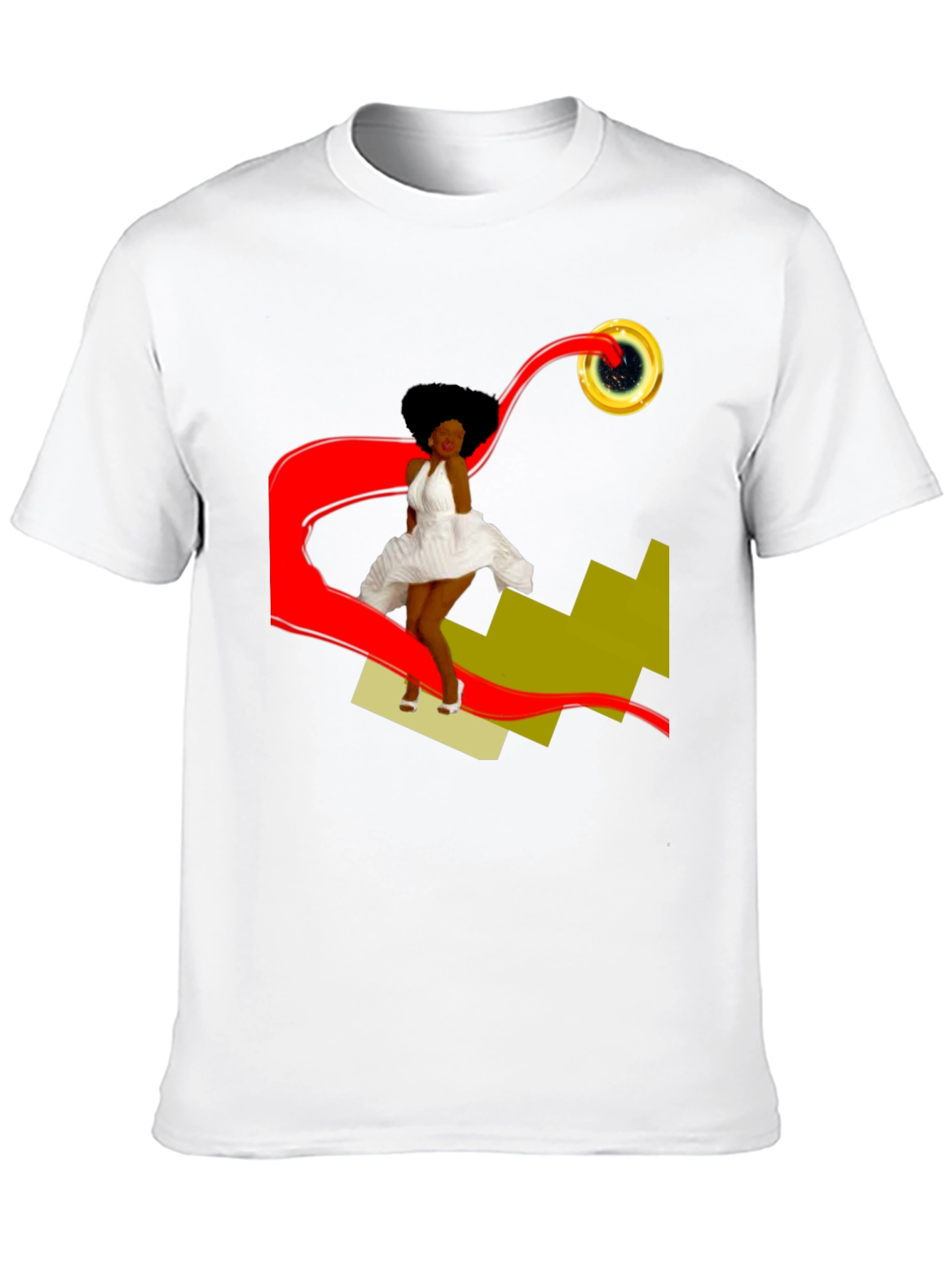 Black Stylish Graphic T-Shirt: Retro-Pop Art Design view 10