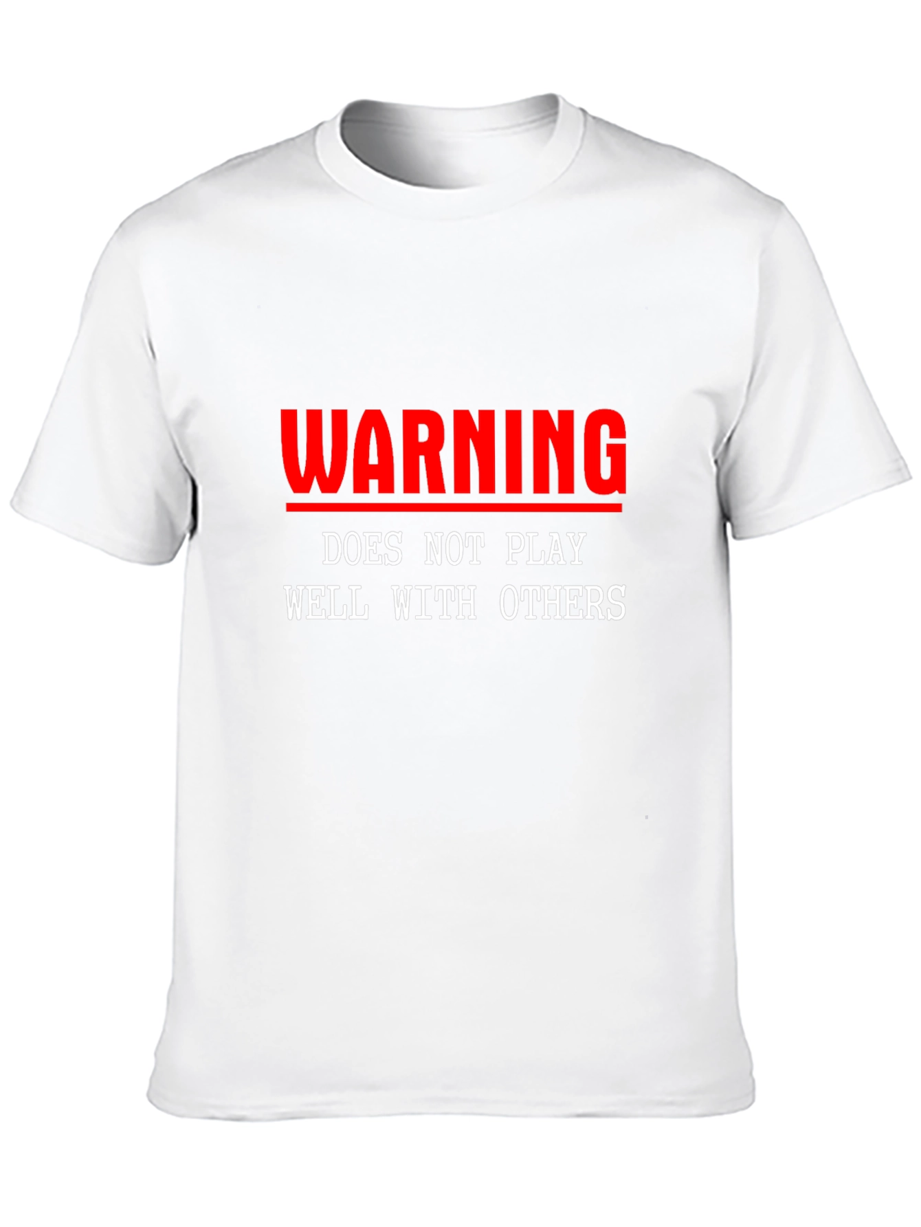 Black Warning: Does Not Play Well With Others T-Shirt view 10