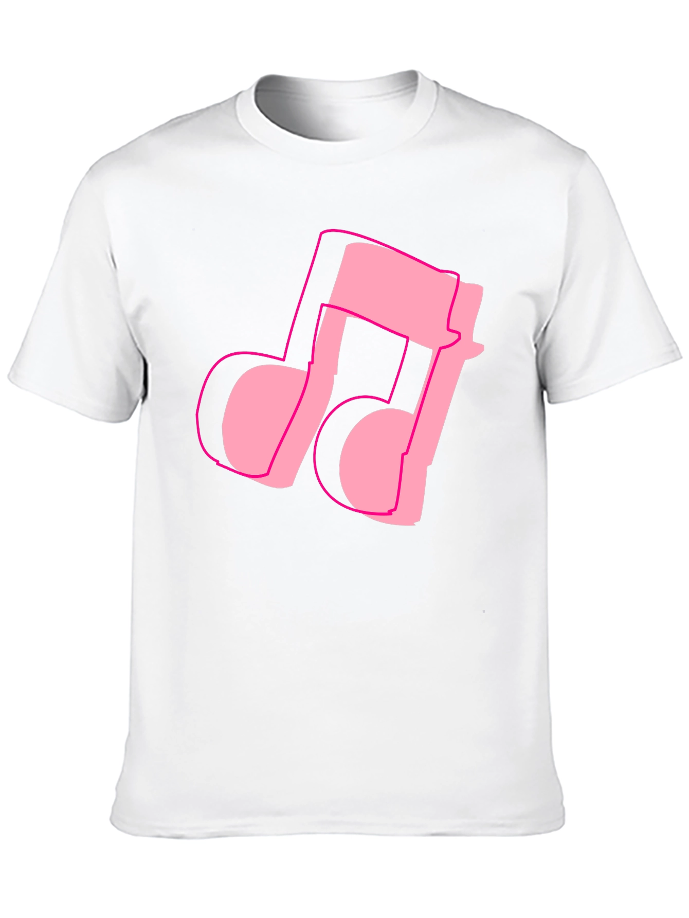 Black Pink Music Note Graphic Black T-Shirt view 10