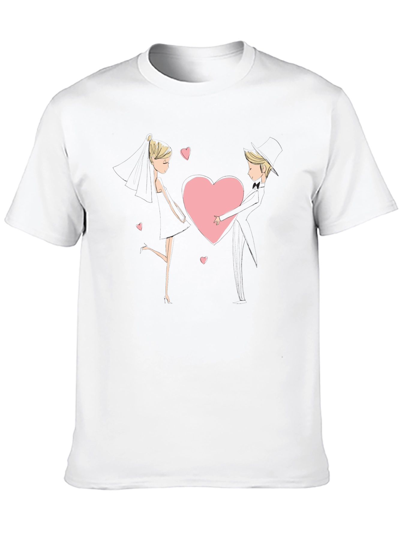 Black Romantic Couple Heart Graphic Black T-Shirt view 10
