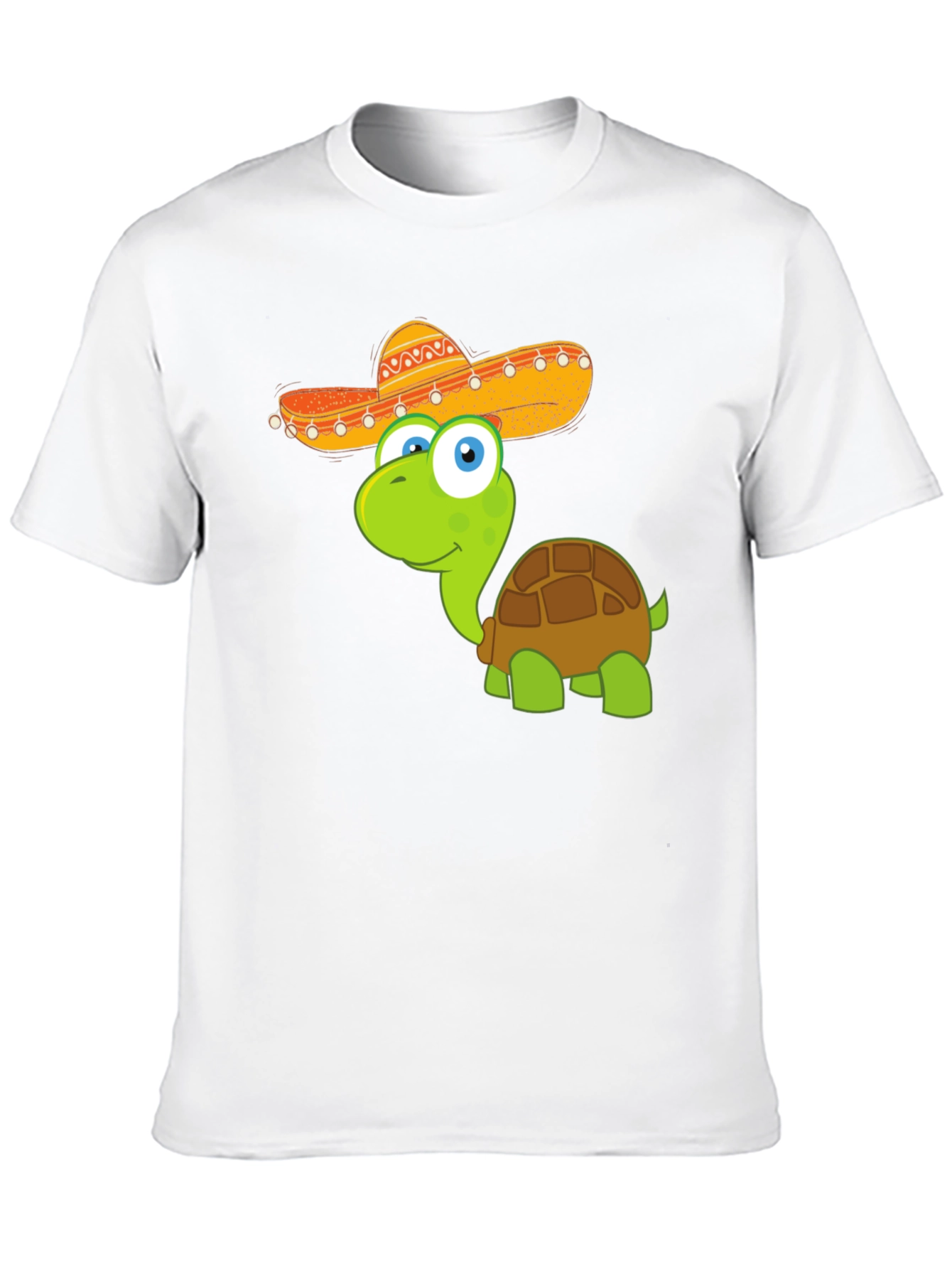 Black Cartoon Turtle with Sombrero T-Shirt view 10