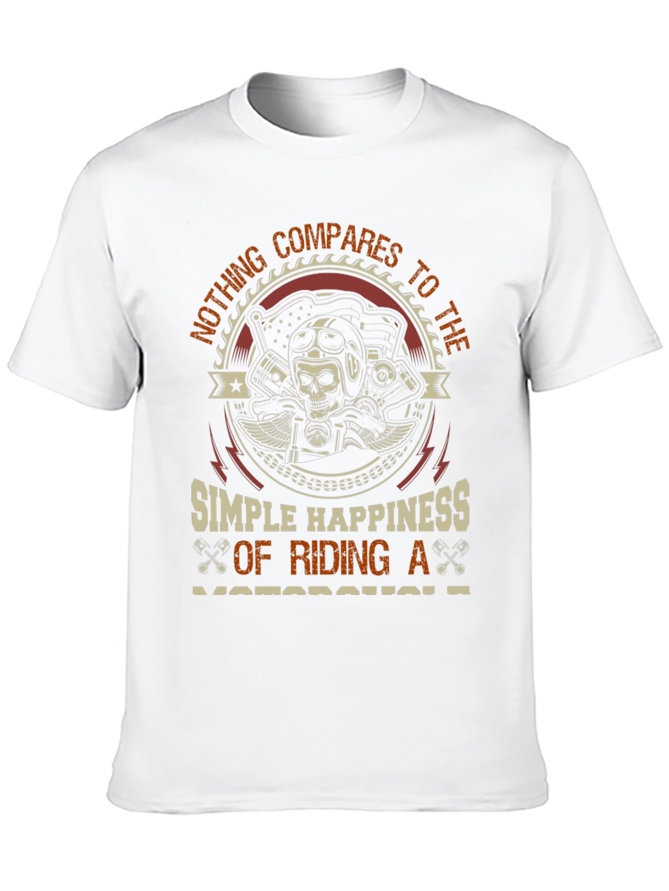 Black Motorcycle Rider T-Shirt - Simple Happiness Design view 10