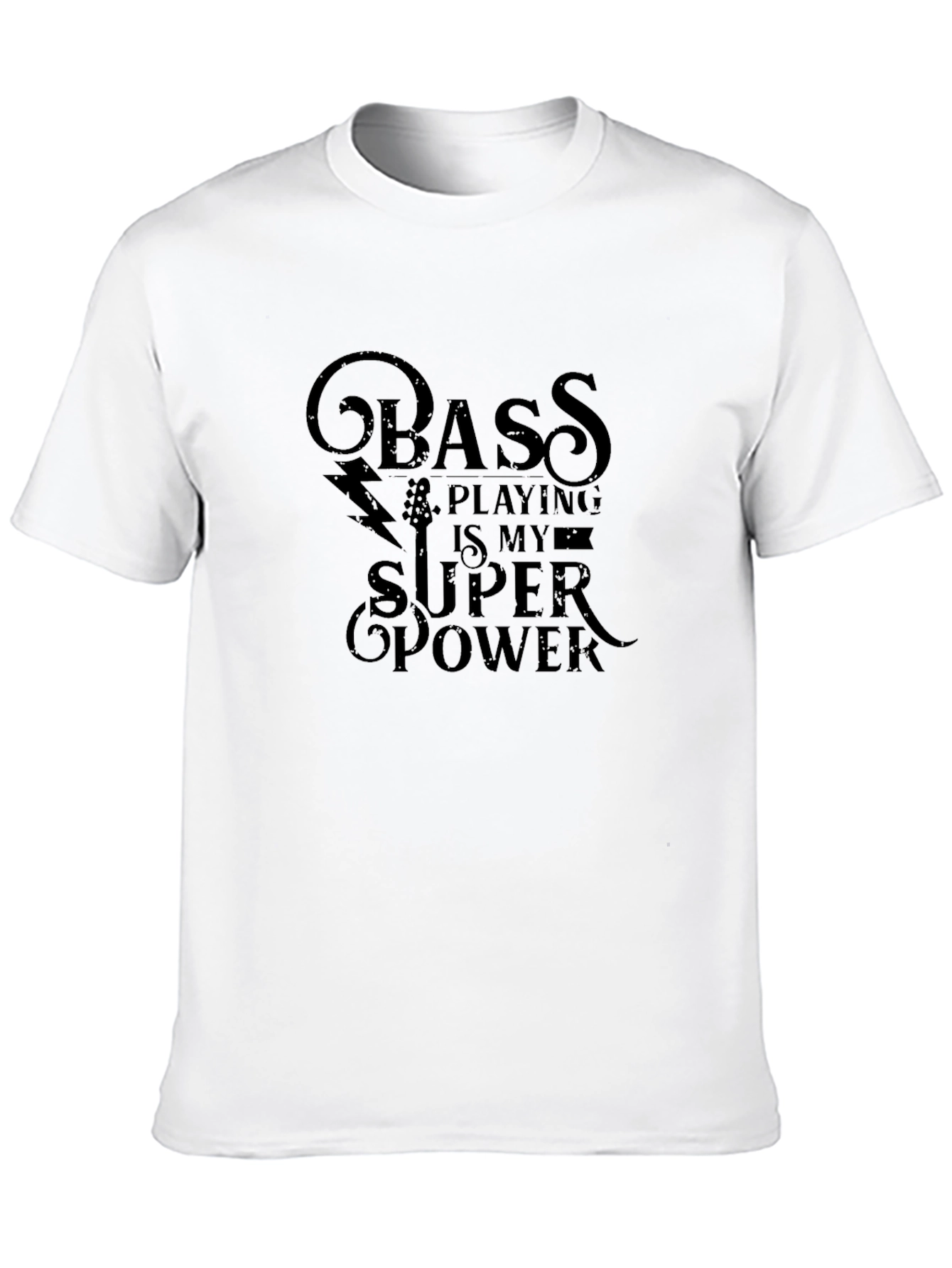 Black Bass Playing is My Super Power Black T-Shirt view 10