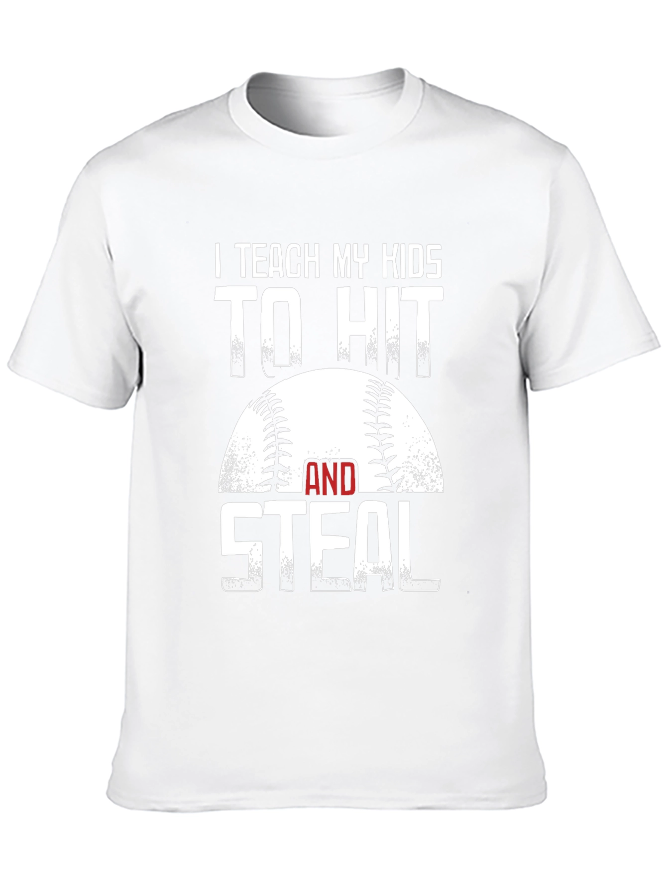 Black I Teach My Kids To Hit and Steal Baseball T-Shirt view 10