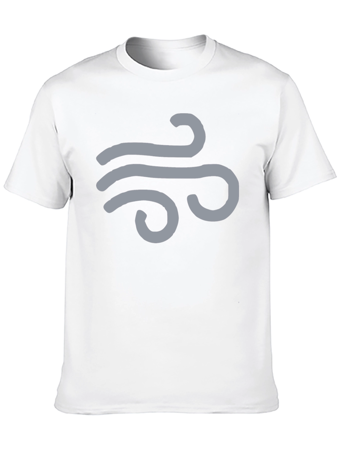 Black Men's Black T-Shirt with Wind Symbol Design view 10