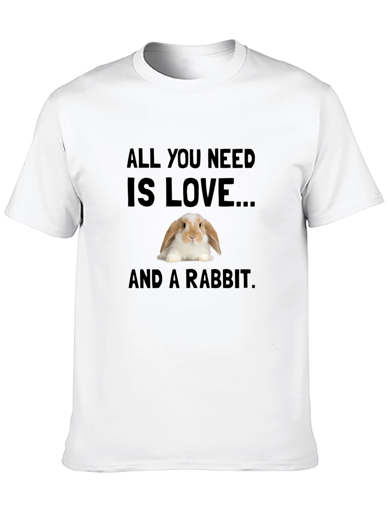 Black Love and a Rabbit T-Shirt - Cute Bunny Tee view 10