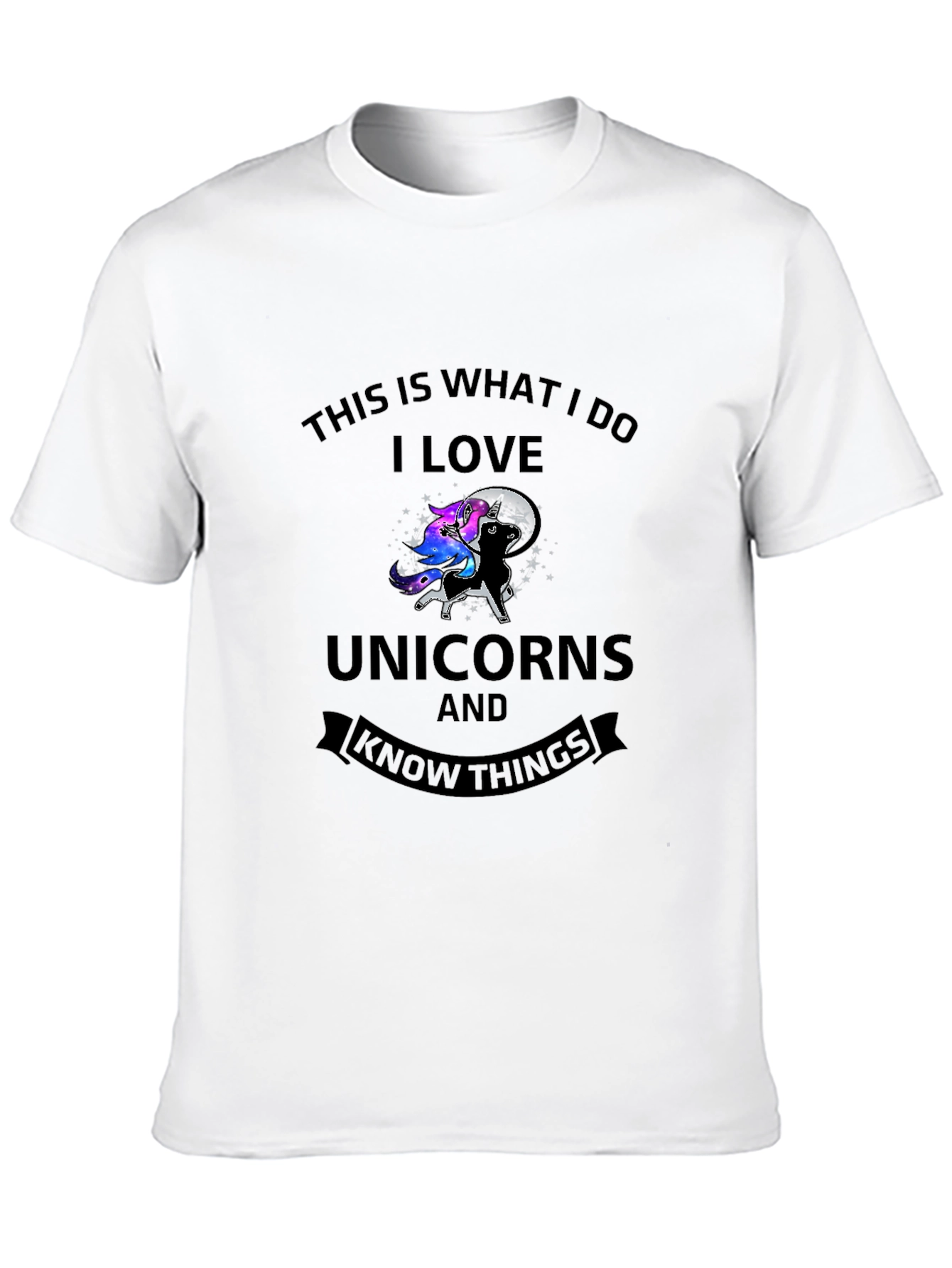Black I Love Unicorns & Know Things Graphic Tee view 10
