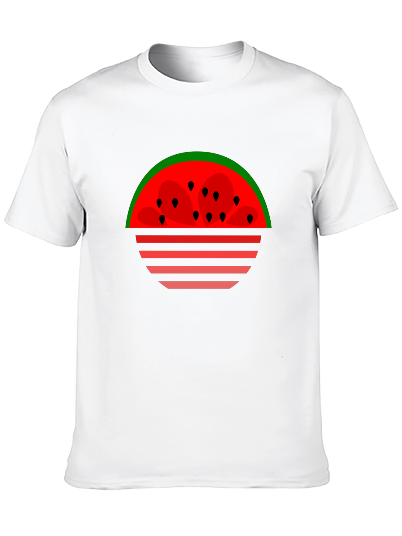 Black Watermelon Sunset Graphic Tee - Black Cotton T-Shirt view 10