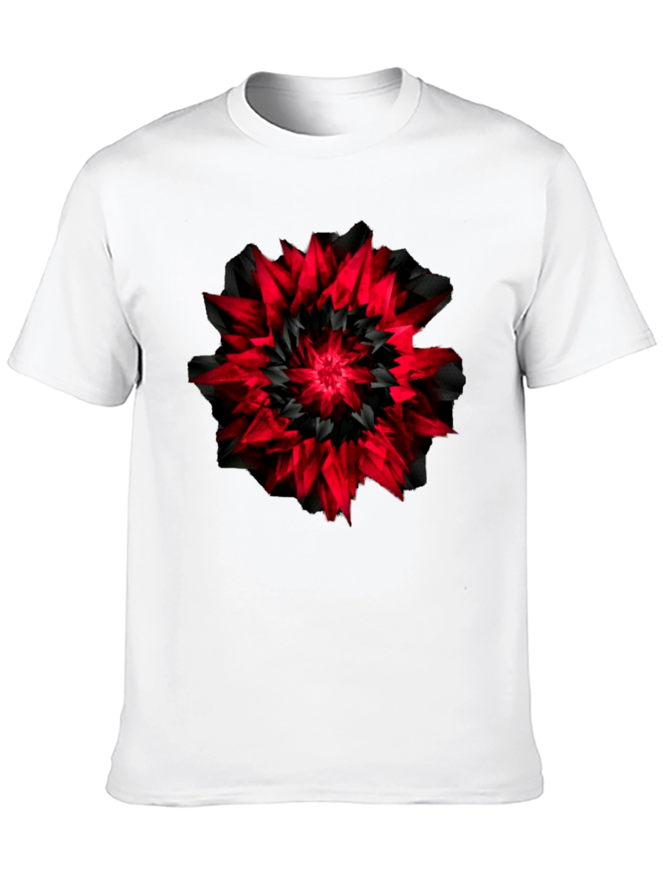 Black Abstract Black & Red Graphic Tee view 10