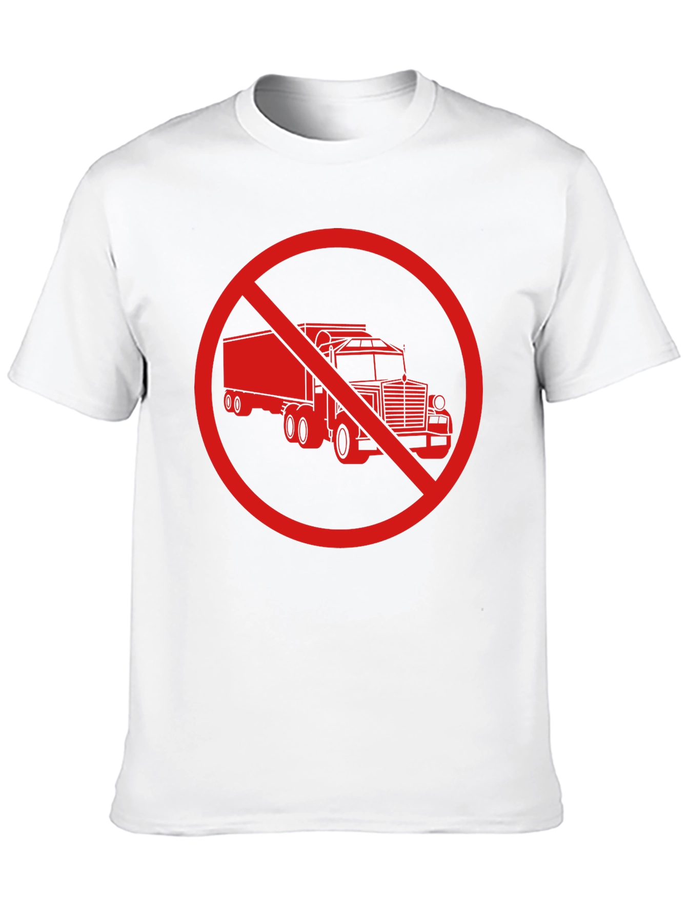 Black No Trucks Allowed T-Shirt - Black Crew Neck view 10