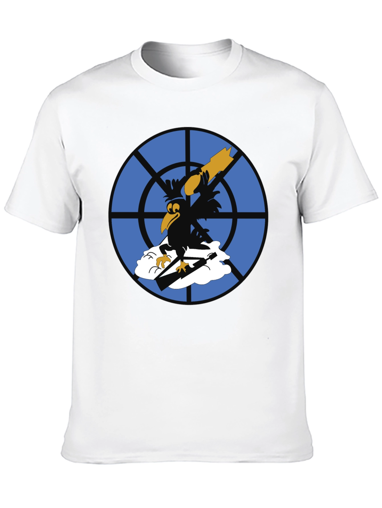 Black Cartoon Crow Graphic Tee - Black T-Shirt view 10