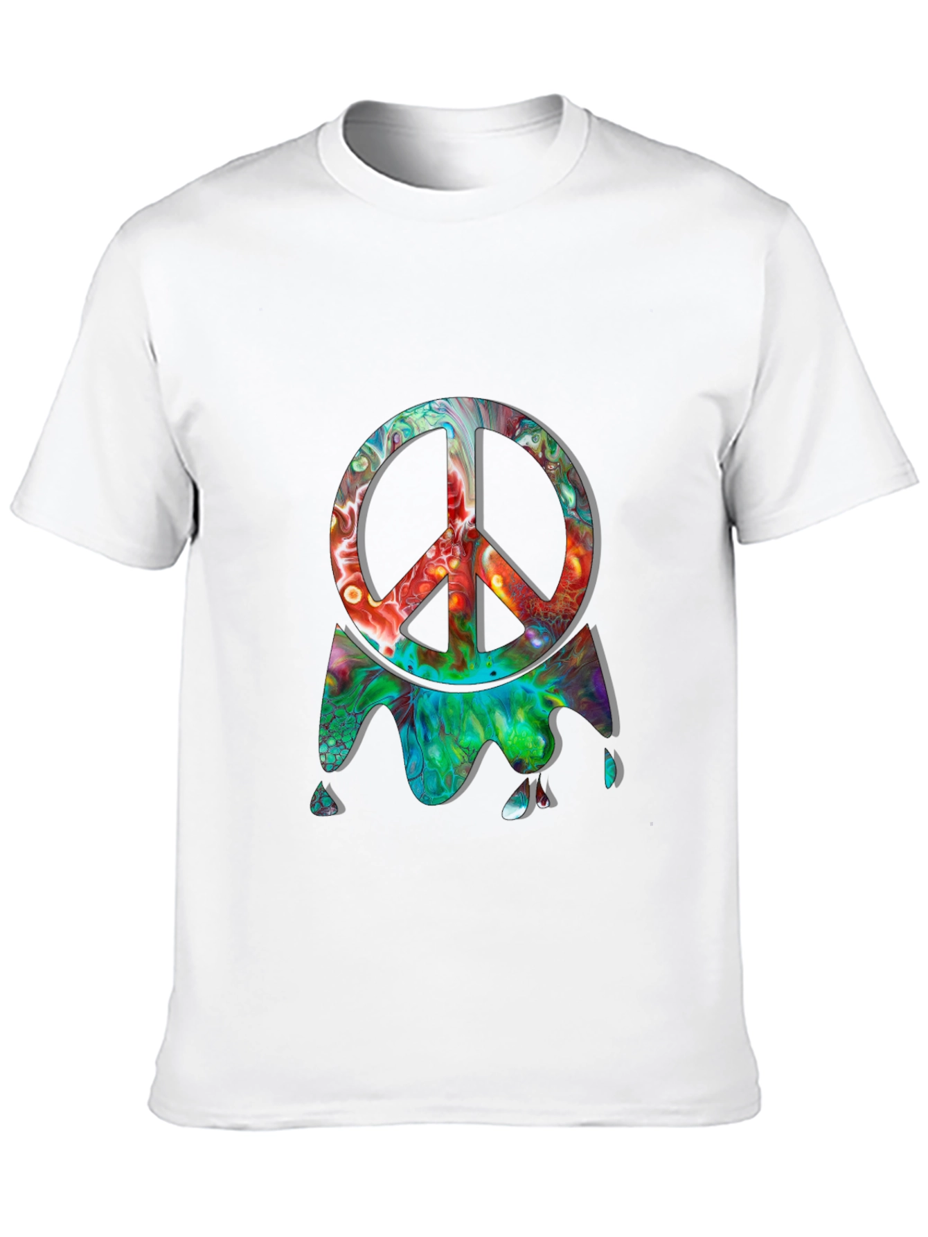 Black Psychedelic Peace Sign Black Graphic Tee view 10