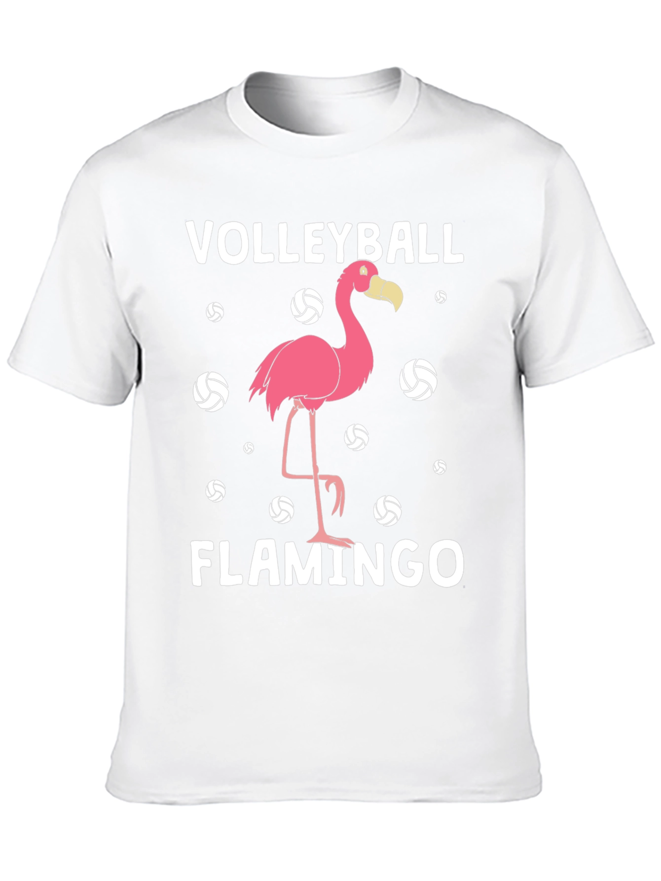 Black Volleyball Flamingo T-Shirt - Funny Graphic Tee view 10