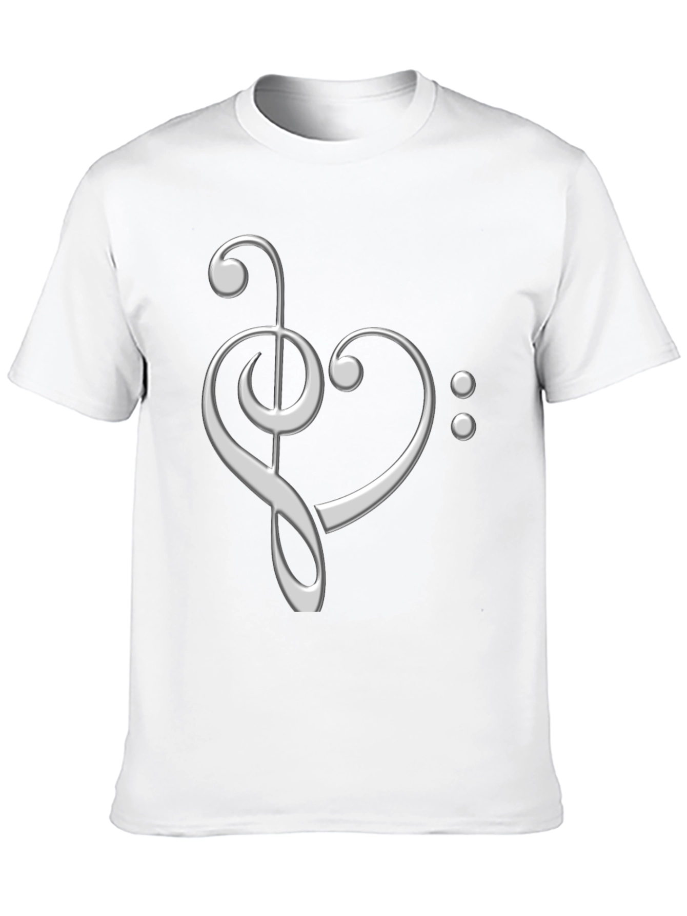 Black Musical Heart Graphic Tee - Black Cotton T-Shirt view 10