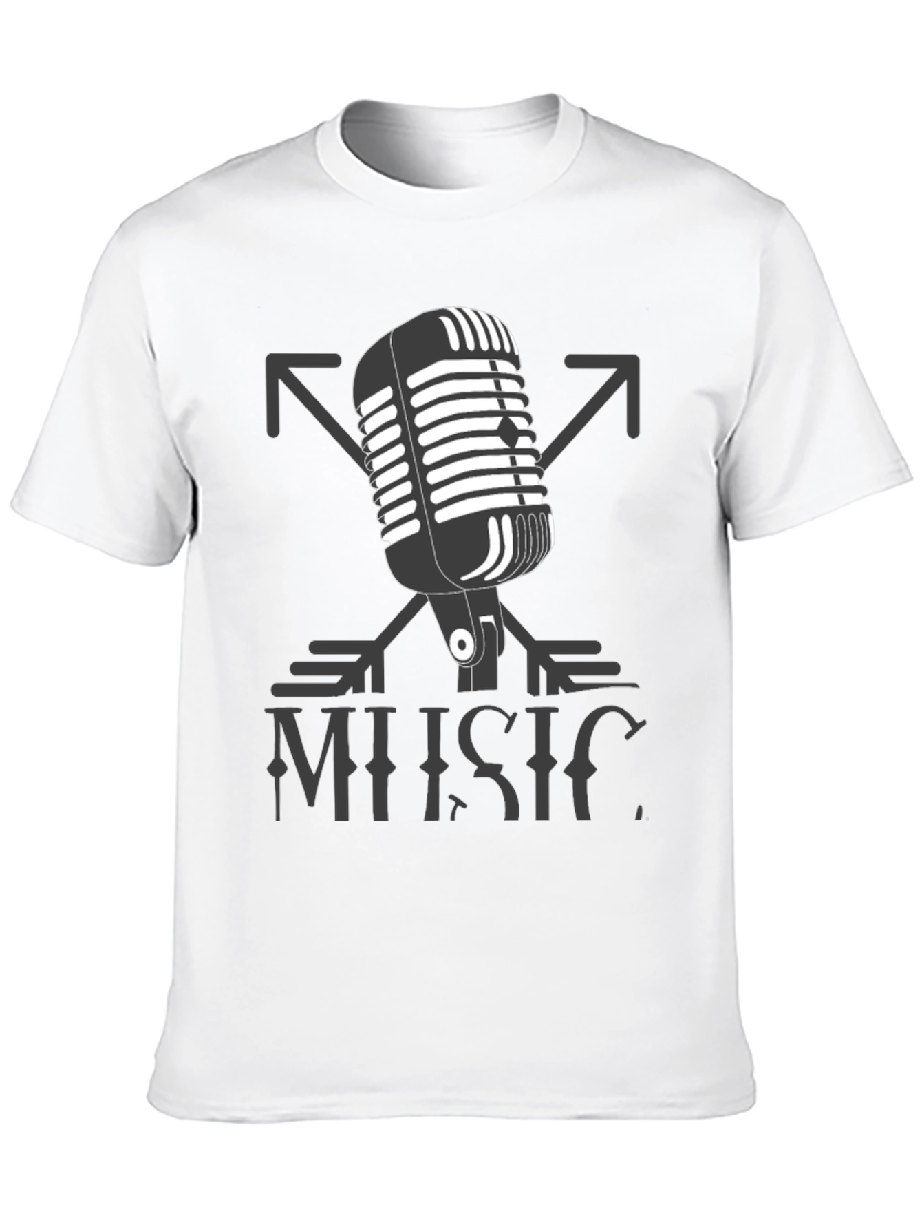 Black Vintage Microphone Music Tee view 10