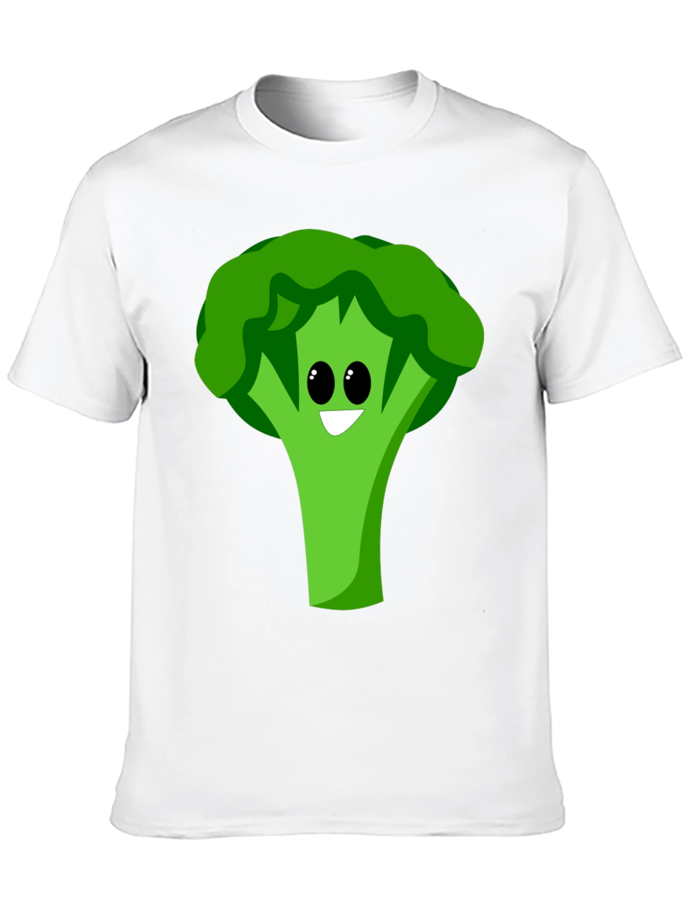 Black Cartoon Broccoli Graphic Tee - Black Cotton Blend view 10