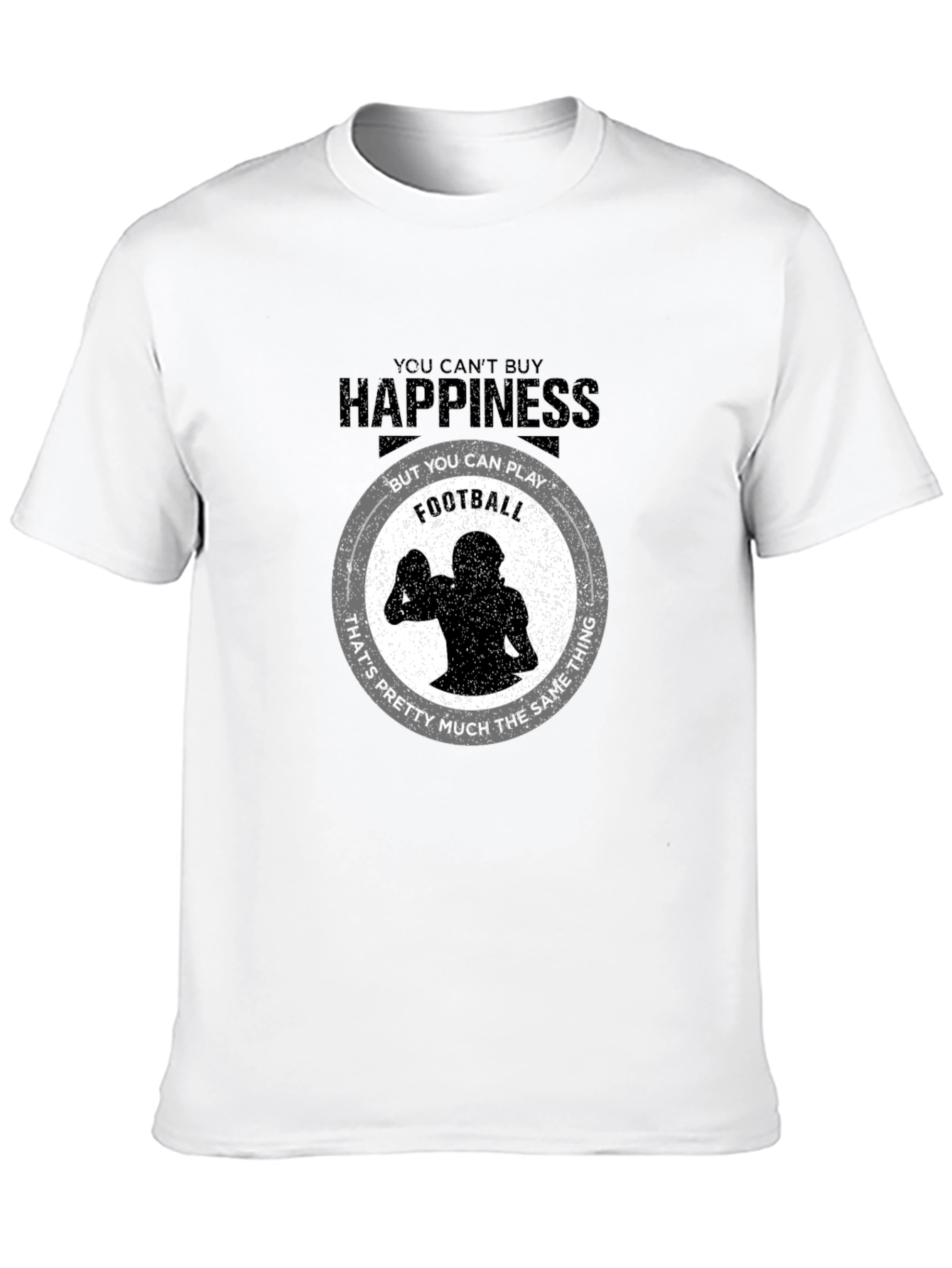 Black Happiness Football T-Shirt - Play Your Way to Joy! view 10