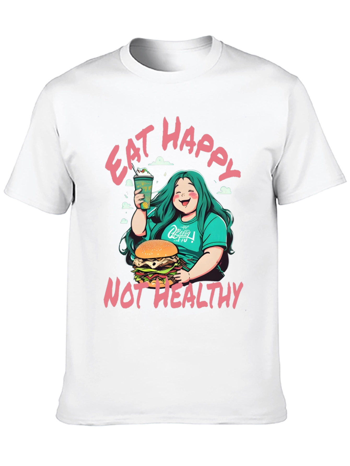 Eat Happy Not Healthy T-Shirt - Bold Graphic Tee - 10
