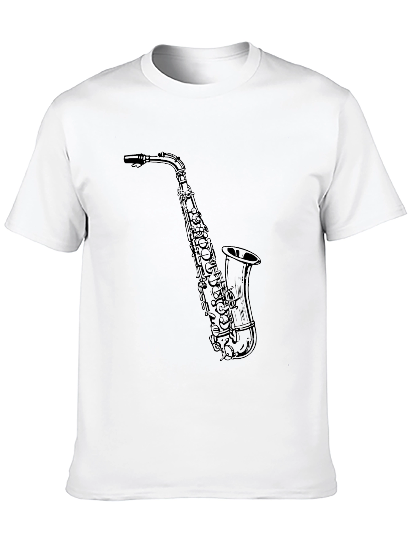 Black Saxophone Graphic Tee - Black Cotton Blend view 10