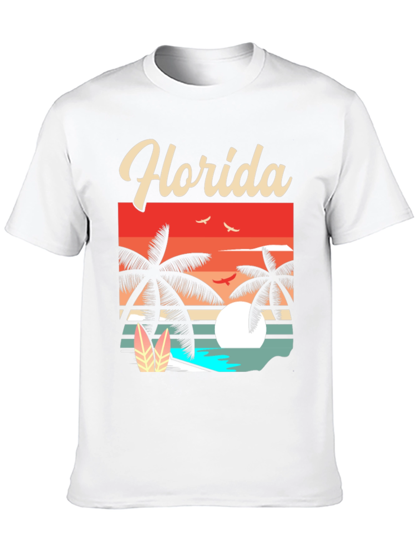 Black Florida Retro Sunset Palm T-Shirt view 10