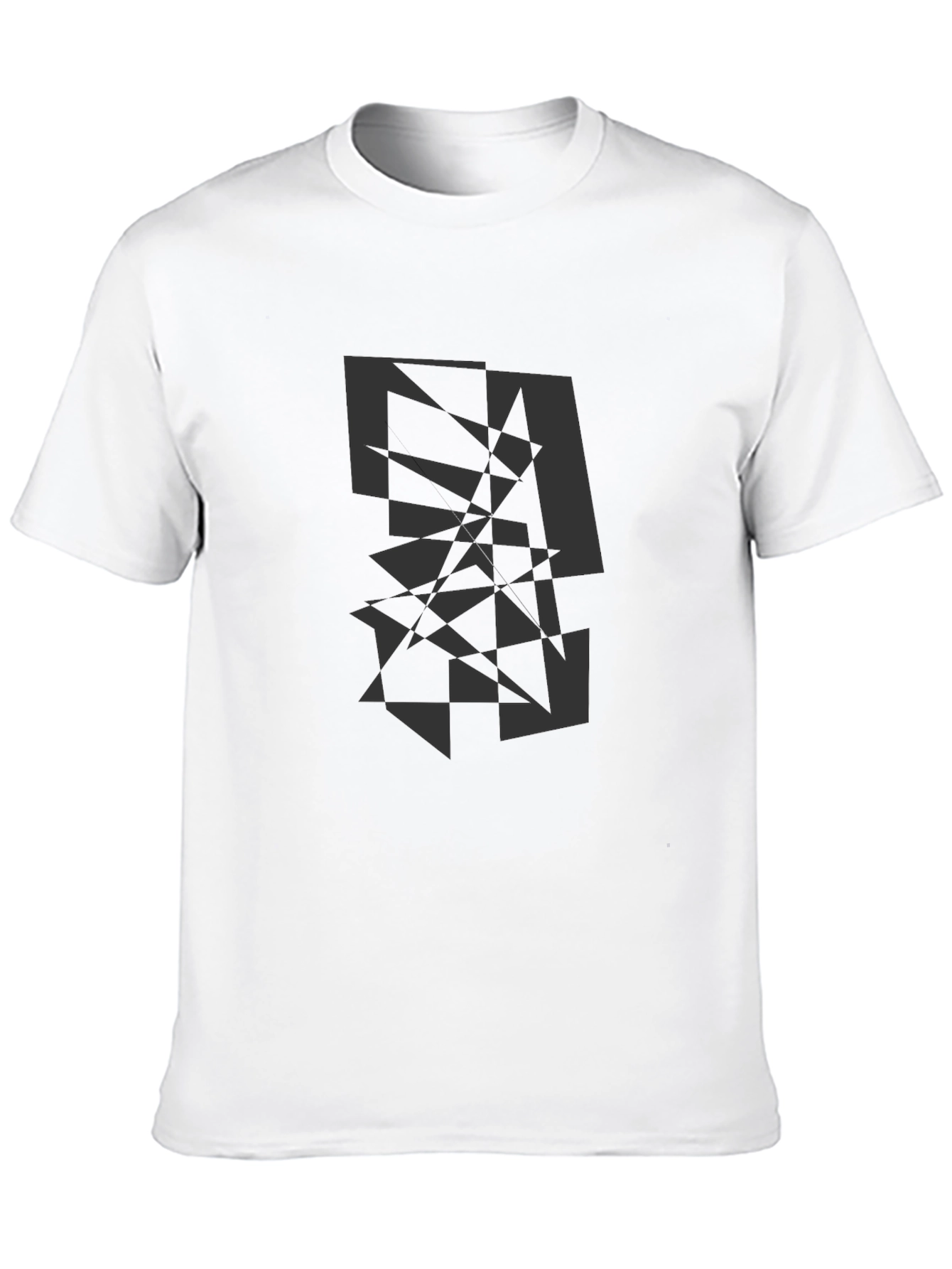 Black Abstract Geometric Graphic Print Crew Neck T-Shirt view 10